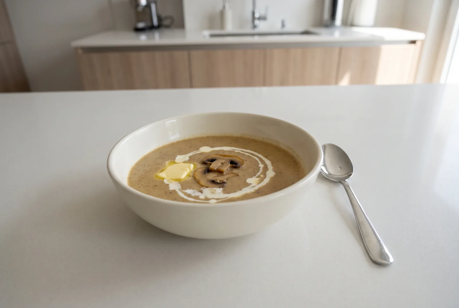 Desert Truffle Soup | Creamy Soup with Butter-Sautéed Mushrooms
