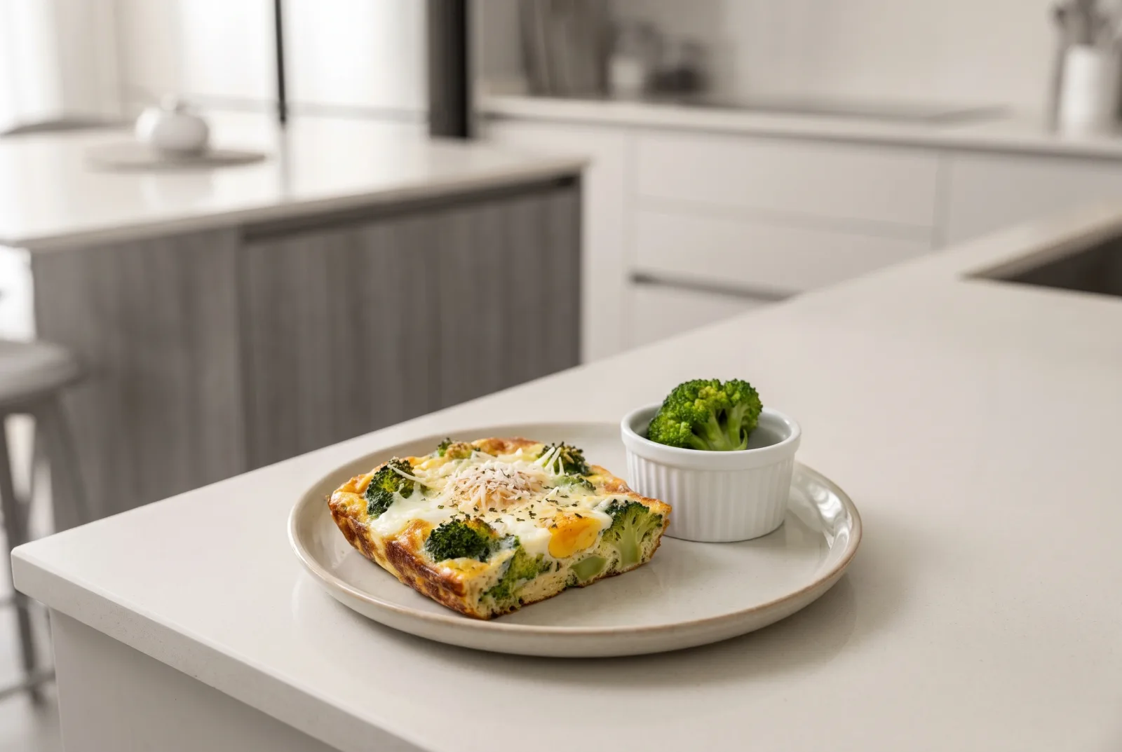 Broccoli and Cheese Egg Bake | Sliceable Lunchbox Breakfast