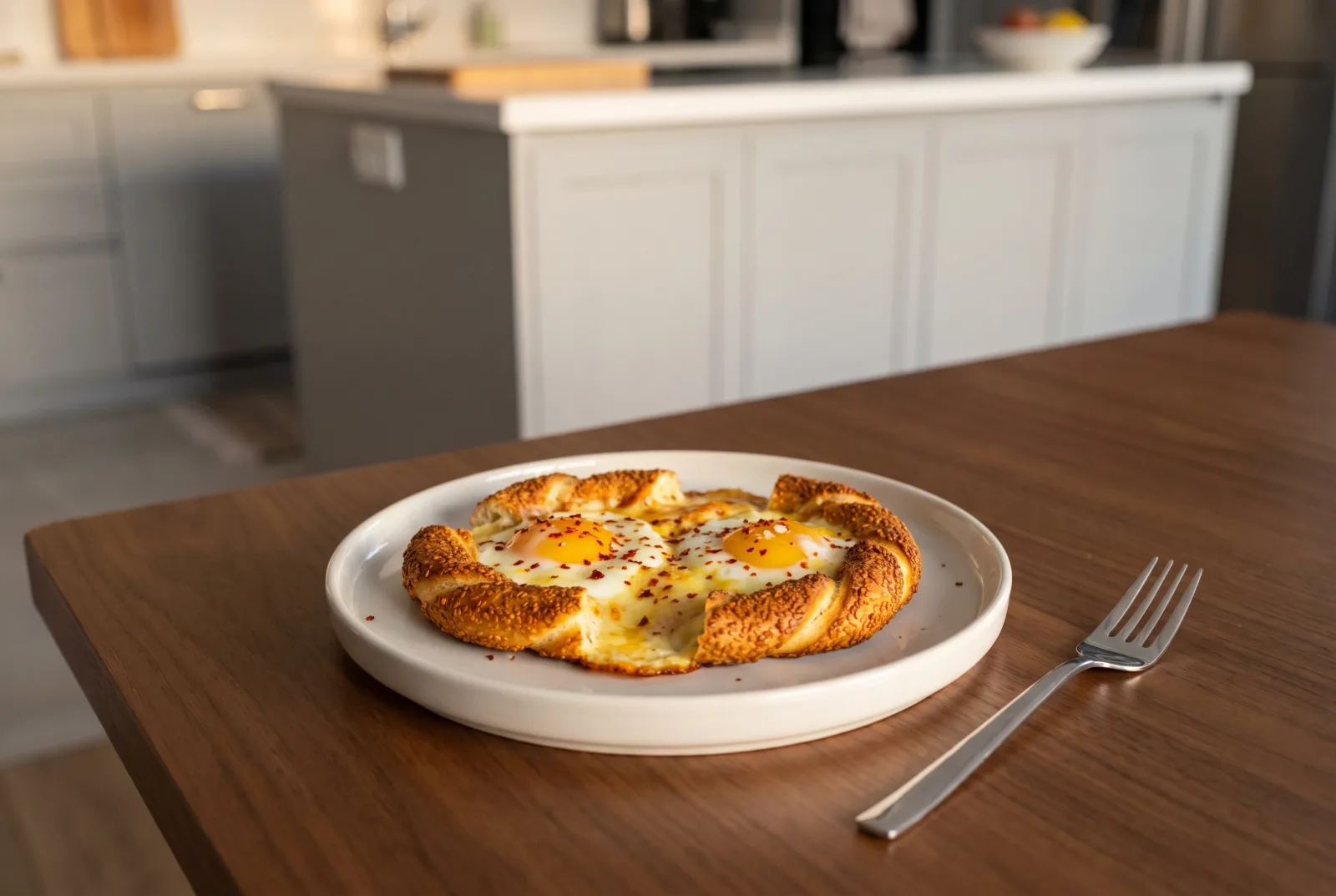 Baked Turkish Sesame Bread and Egg Casserole with Kashar Cheese
