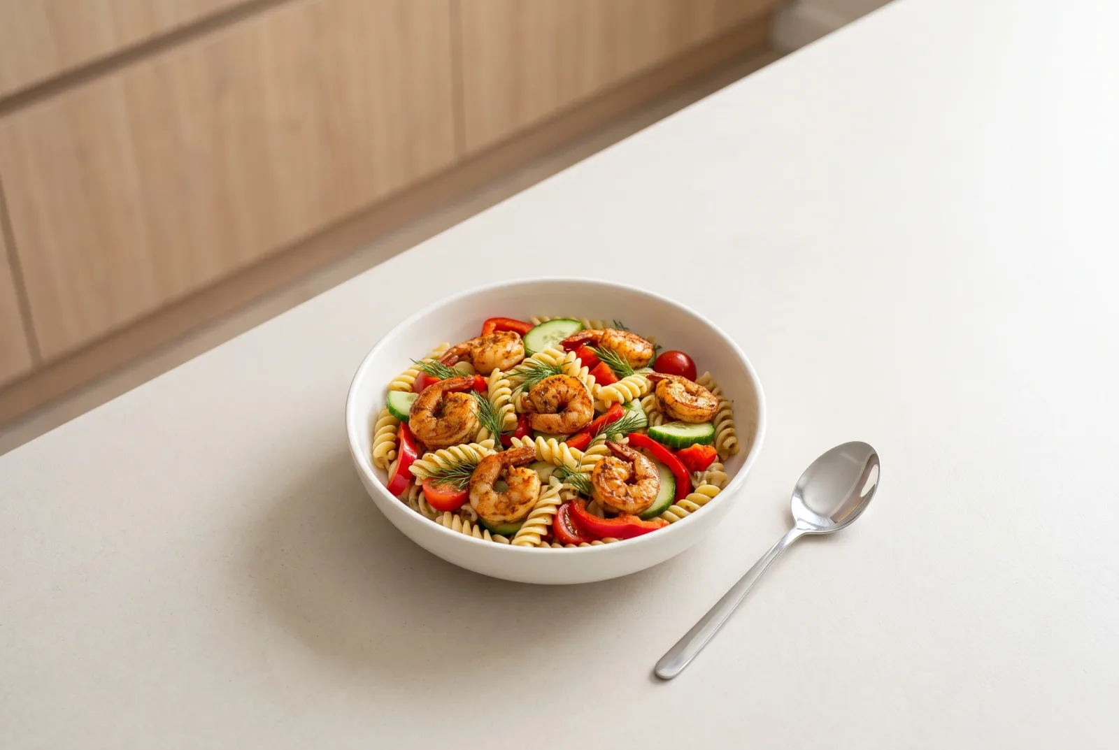 Cold Jerk Shrimp Pasta Salad | Jamaican-Style Air Fryer Shrimp