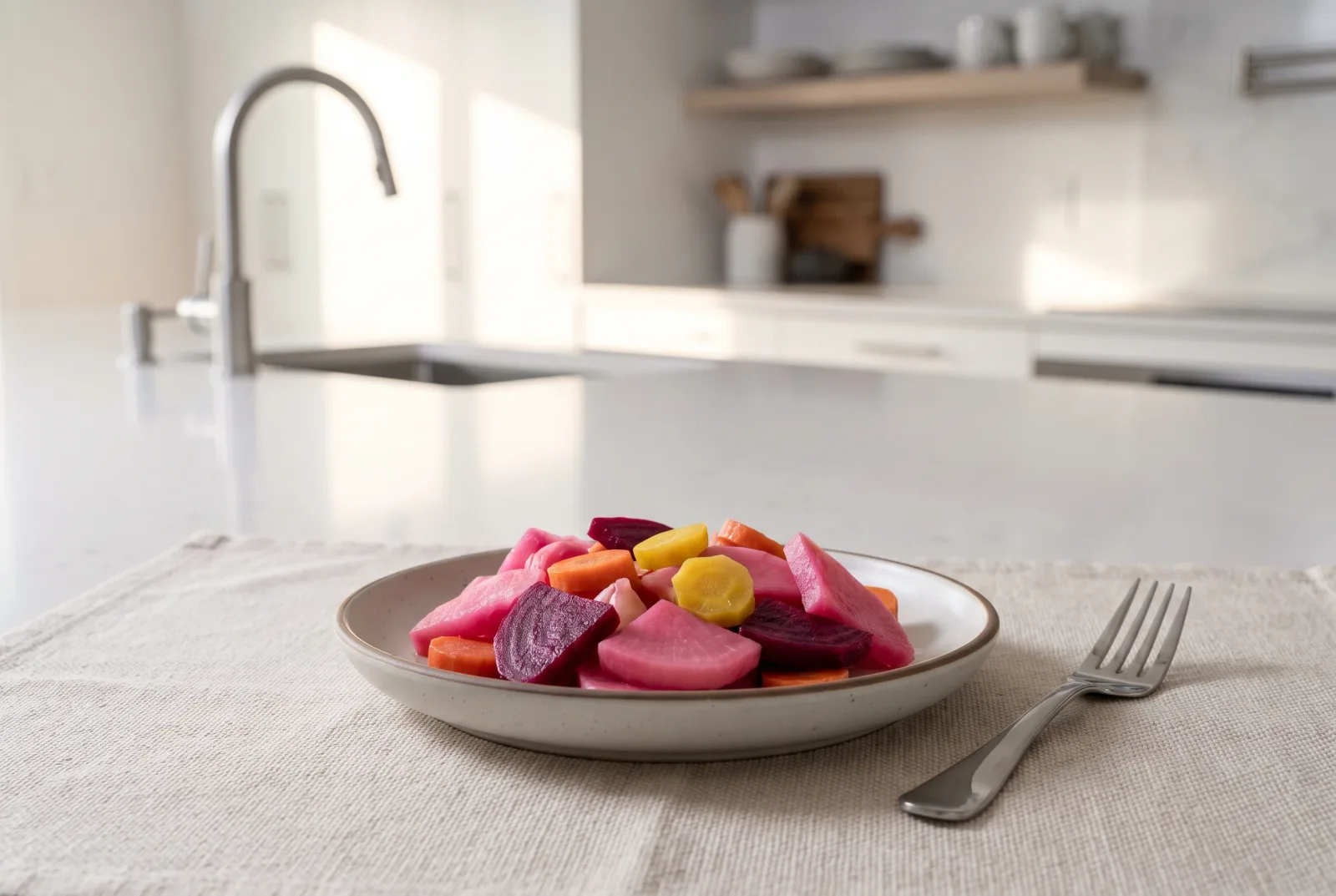 Kabis — Lebanese Beet-Colored Pickled Turnips