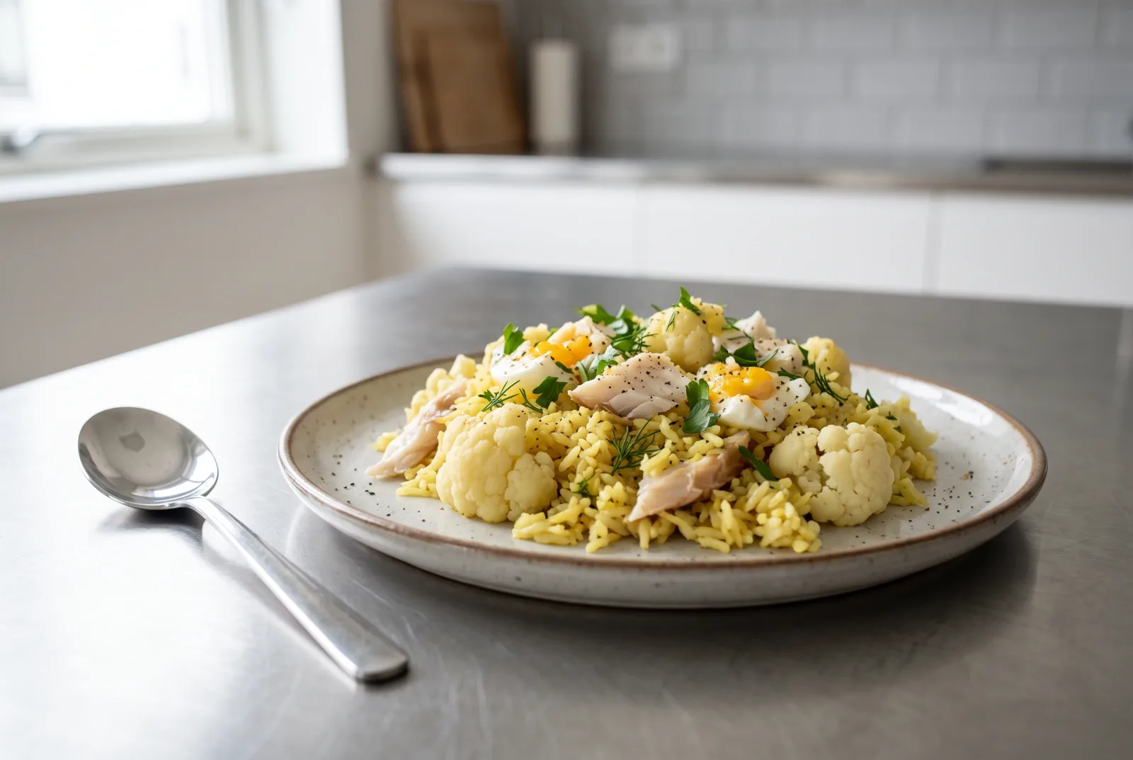 Smoked Salmon Kedgeree with Cauliflower | British-Style Cauliflower Rice for Kids