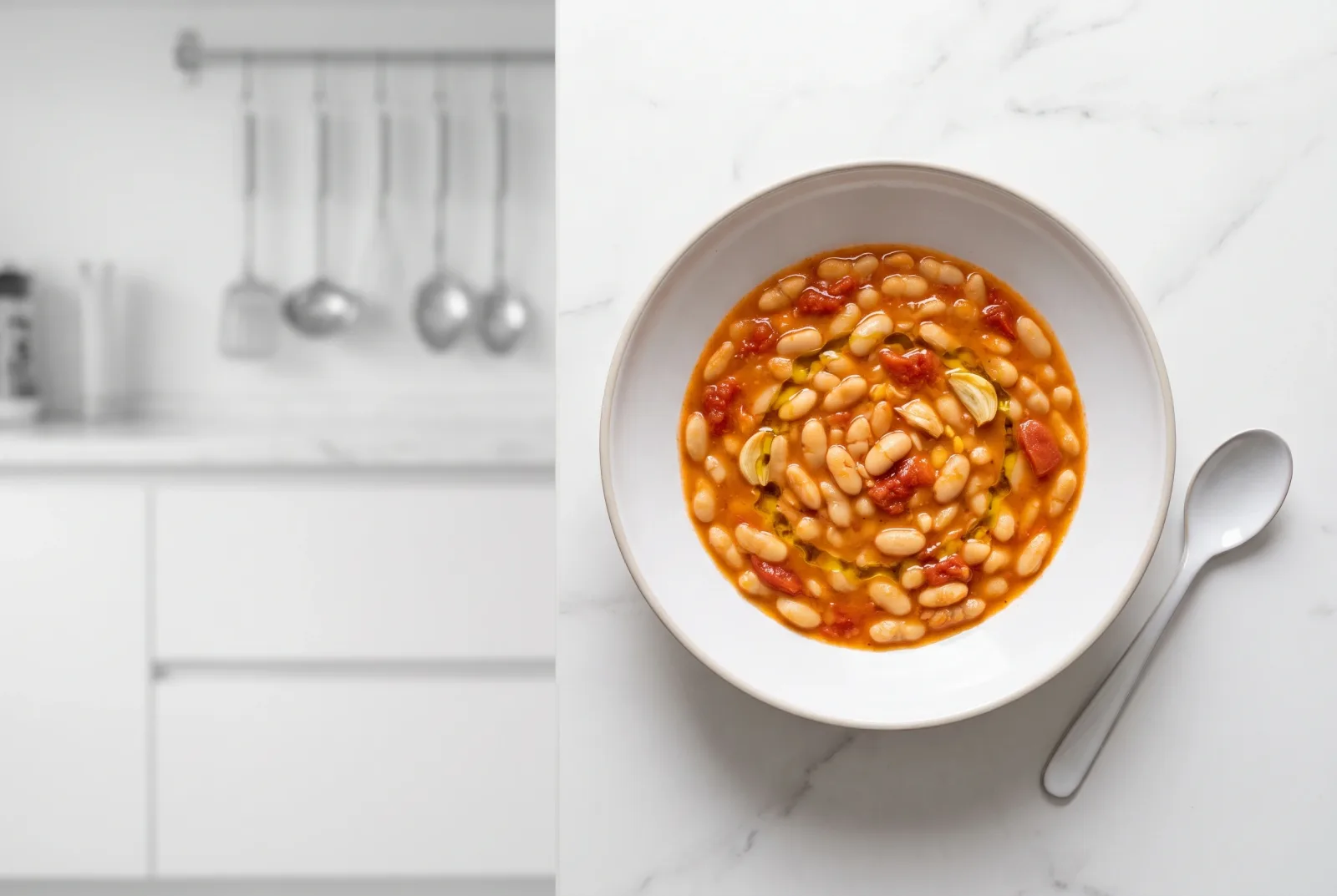Egyptian-Style White Bean Stew | Homemade with Cumin and Tomato Sauce