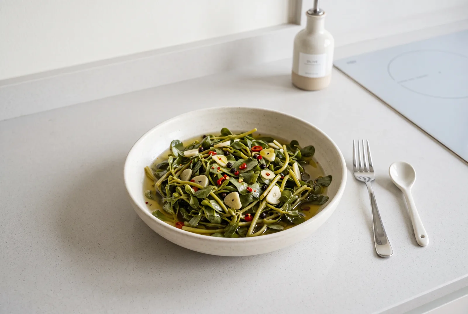 Purslane Pickles | Leaf Pickles Fermented in Their Own Brine