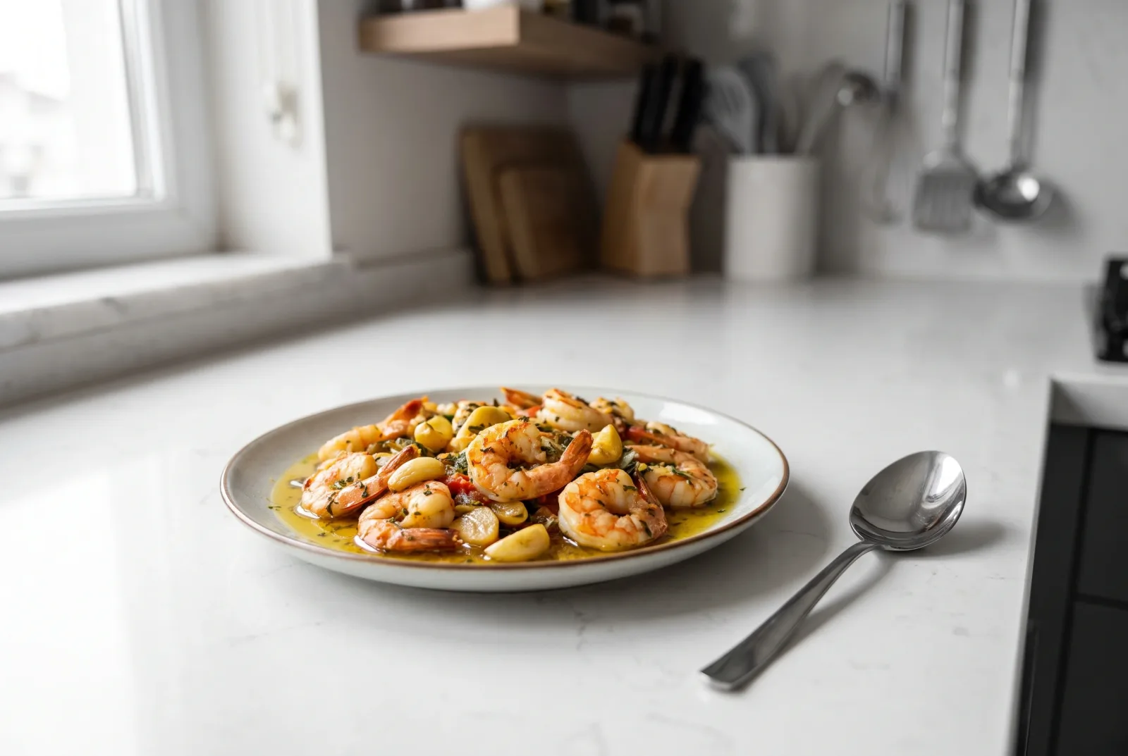 Greek-style lemon shrimp — A quick sauté with olive oil