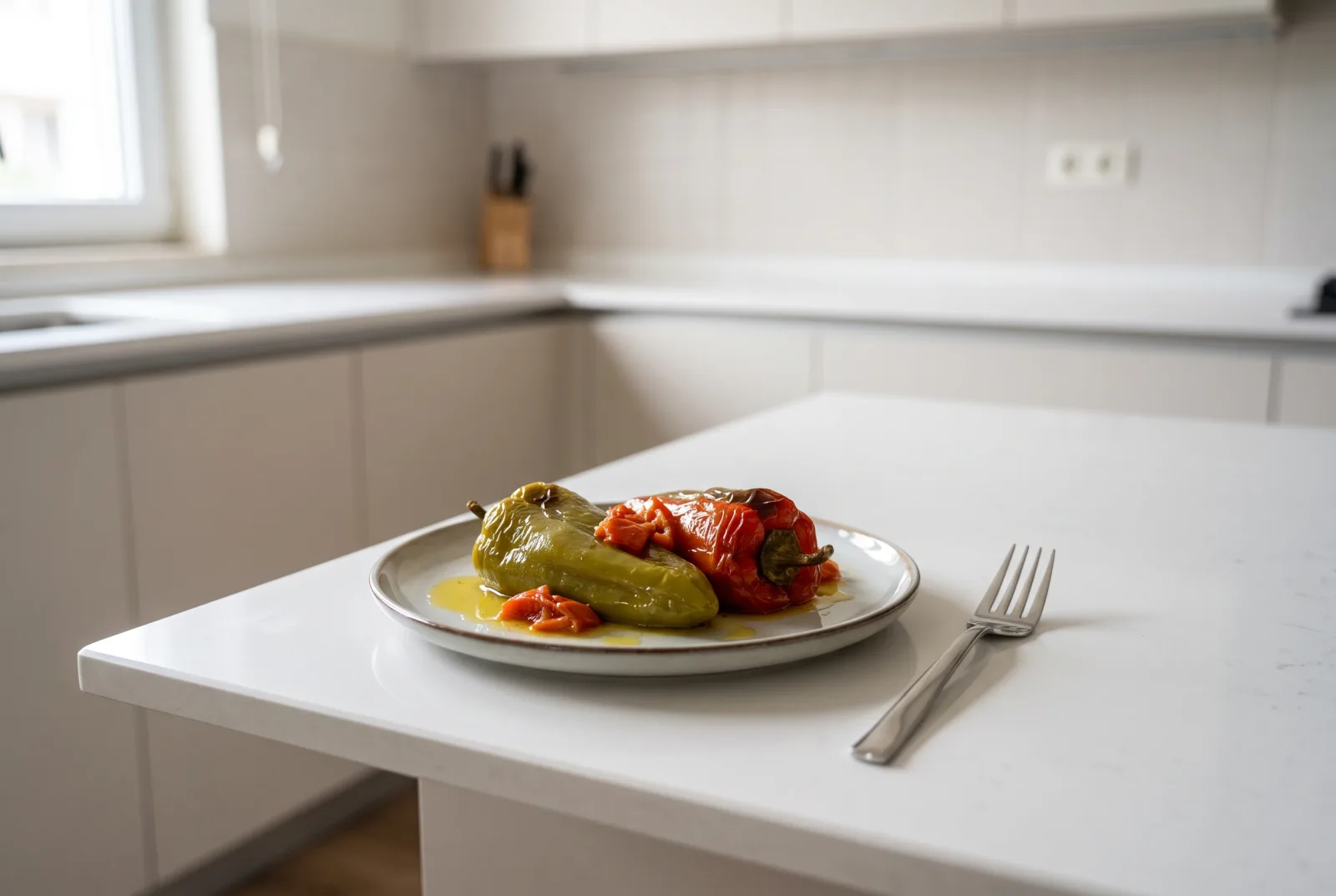 Greek-Style Olive Oil Stuffed Peppers | Quick Air Fryer Rice-Stuffed Peppers