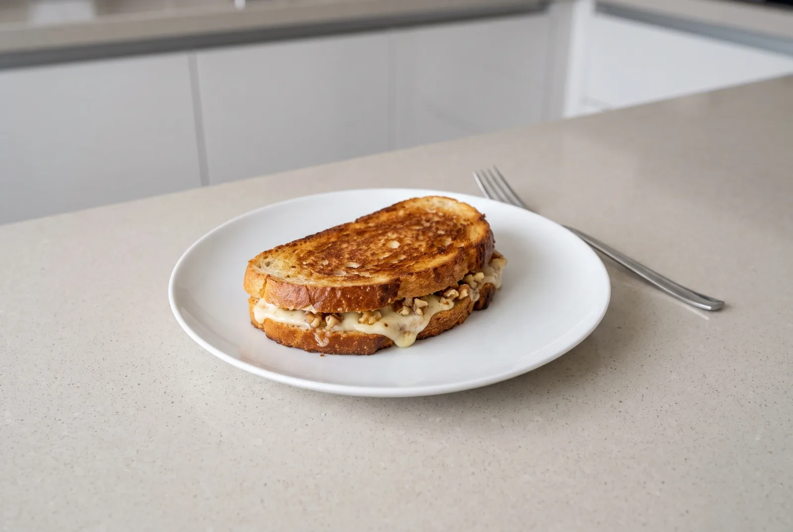 Armenian-Style Walnut and Lor Cheese Air-Fryer Toast | A Warm Honey Breakfast Sandwich