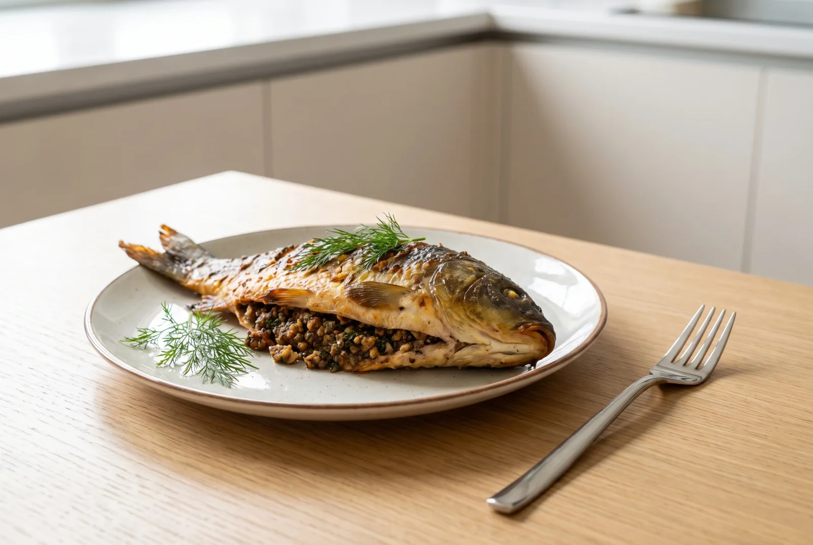 Armenian Grilled Carp Stuffed with Herbs and Walnuts | Lake Sevan Style