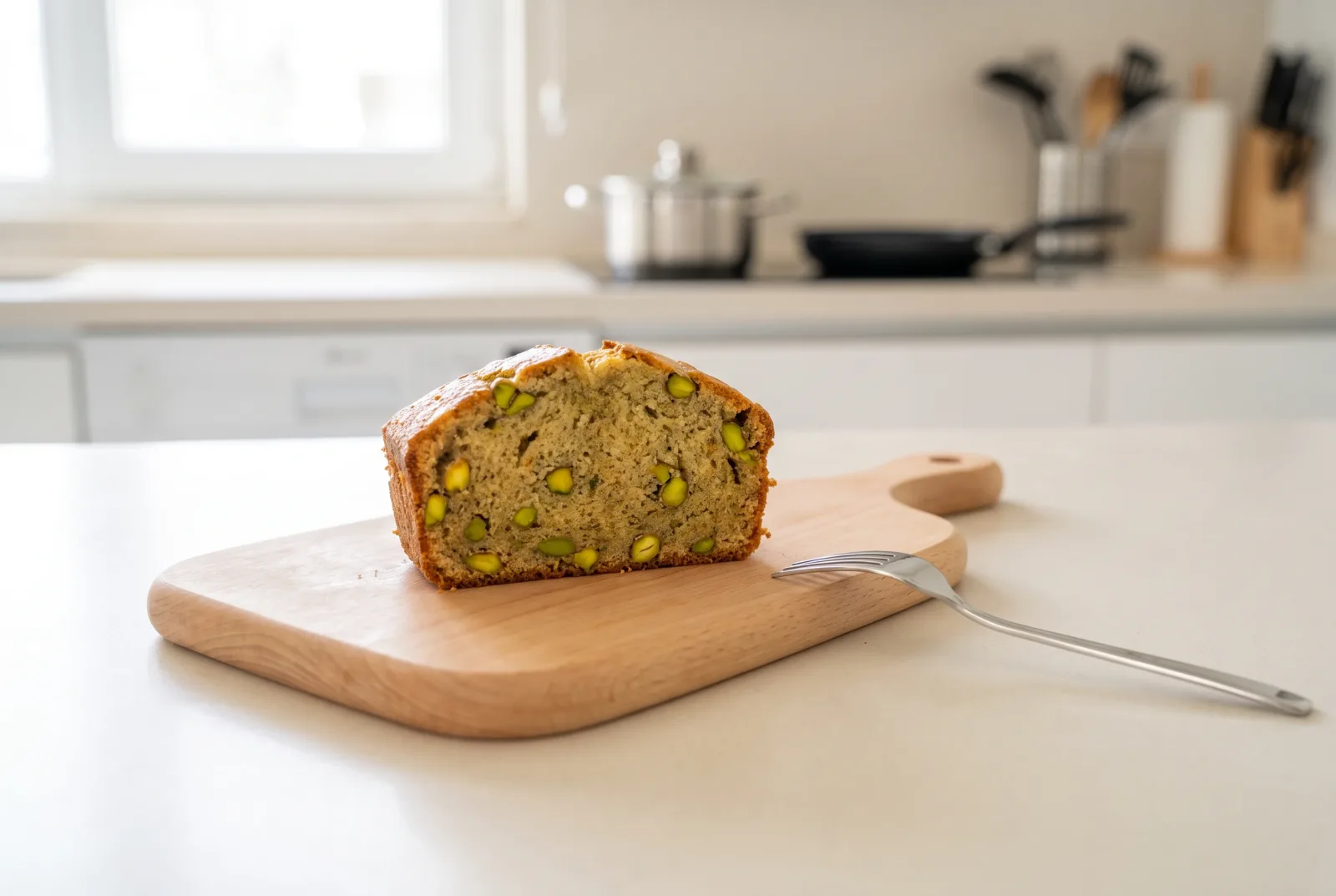 Layered Pakistani Pistachio, Cardamom and Saffron Cake