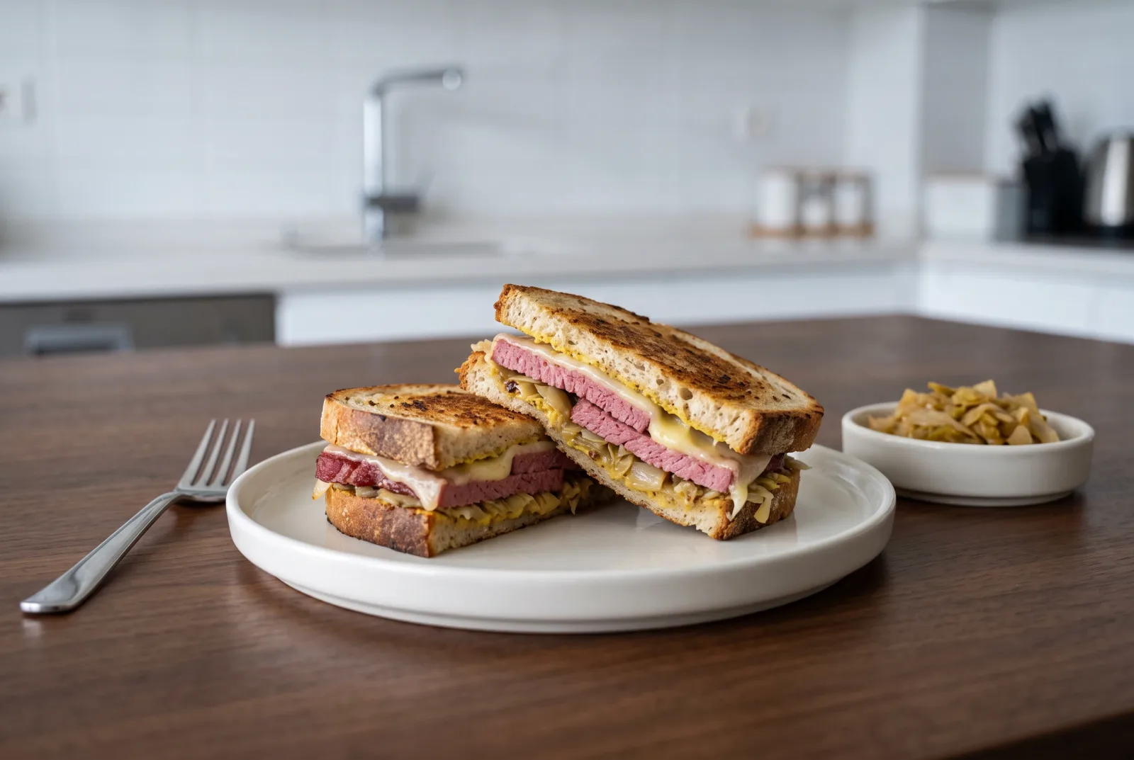 Irish-Style Grilled Corned Beef Sandwich | Cabbage and Kashar Cheese