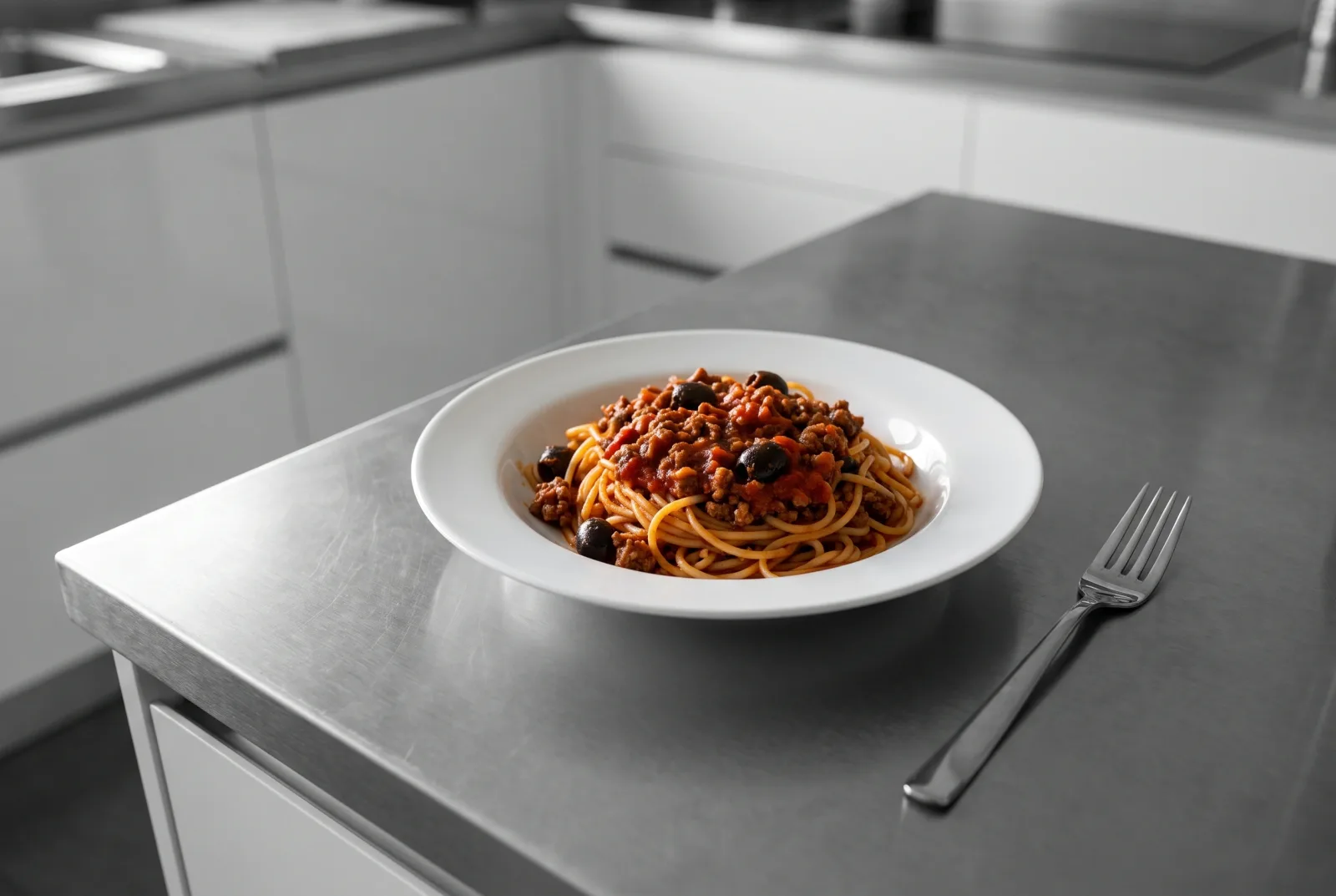Cuban Spaghetti with Ground Meat and Olives | Tomato Sauce with Cilantro
