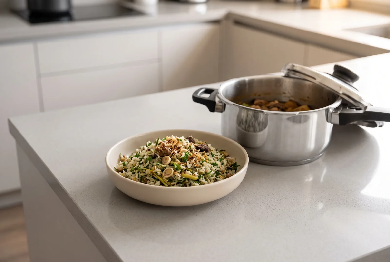 Nasi Ulam — Malaysian Herb Rice Made in a Pressure Cooker