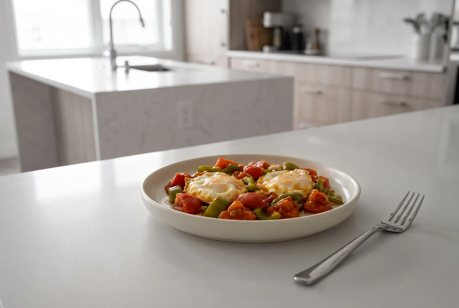 Uzbek Tomato and Pepper Egg Skillet