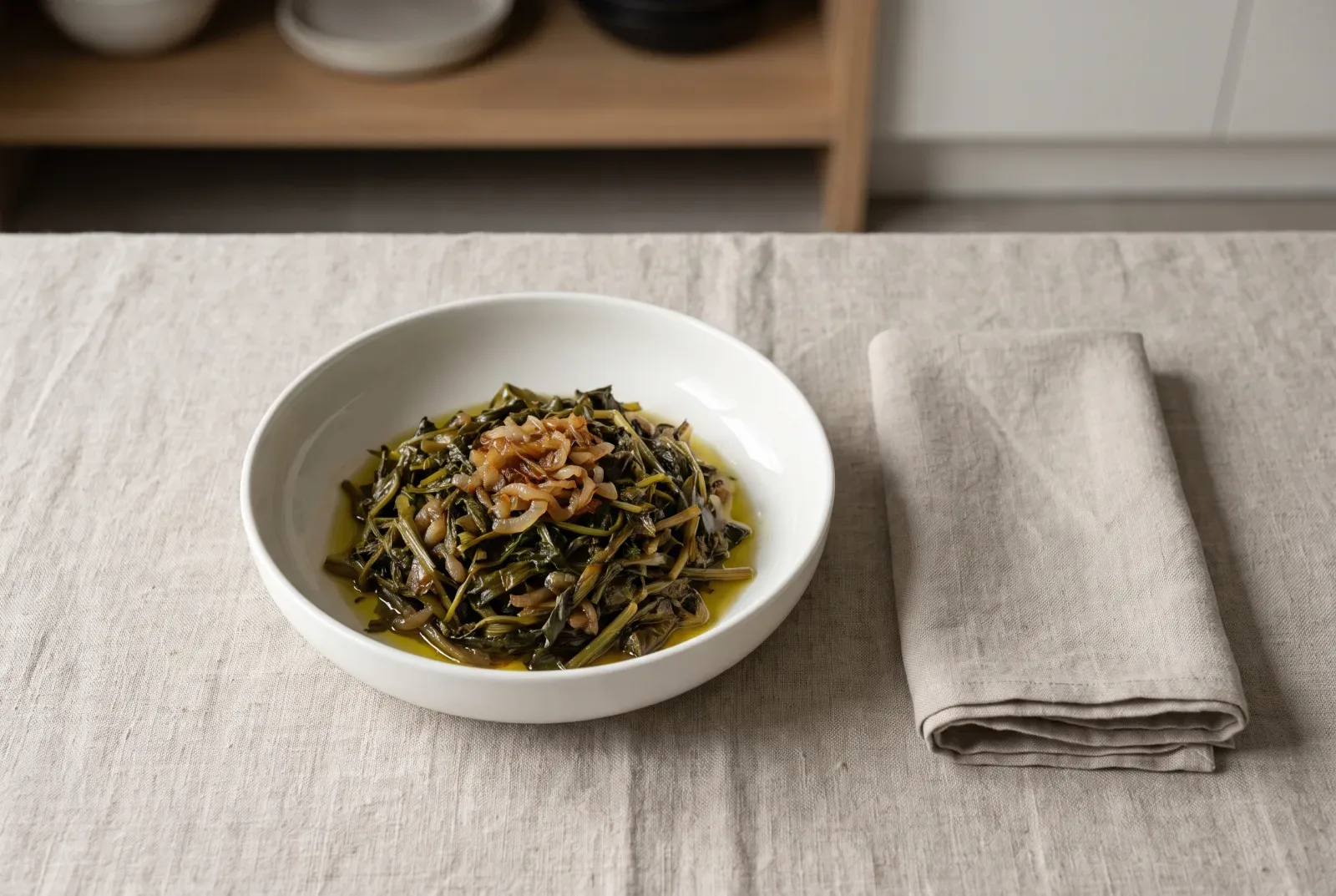 Hindbeh bi Zeit | Jordanian Chicory Greens with Olive Oil