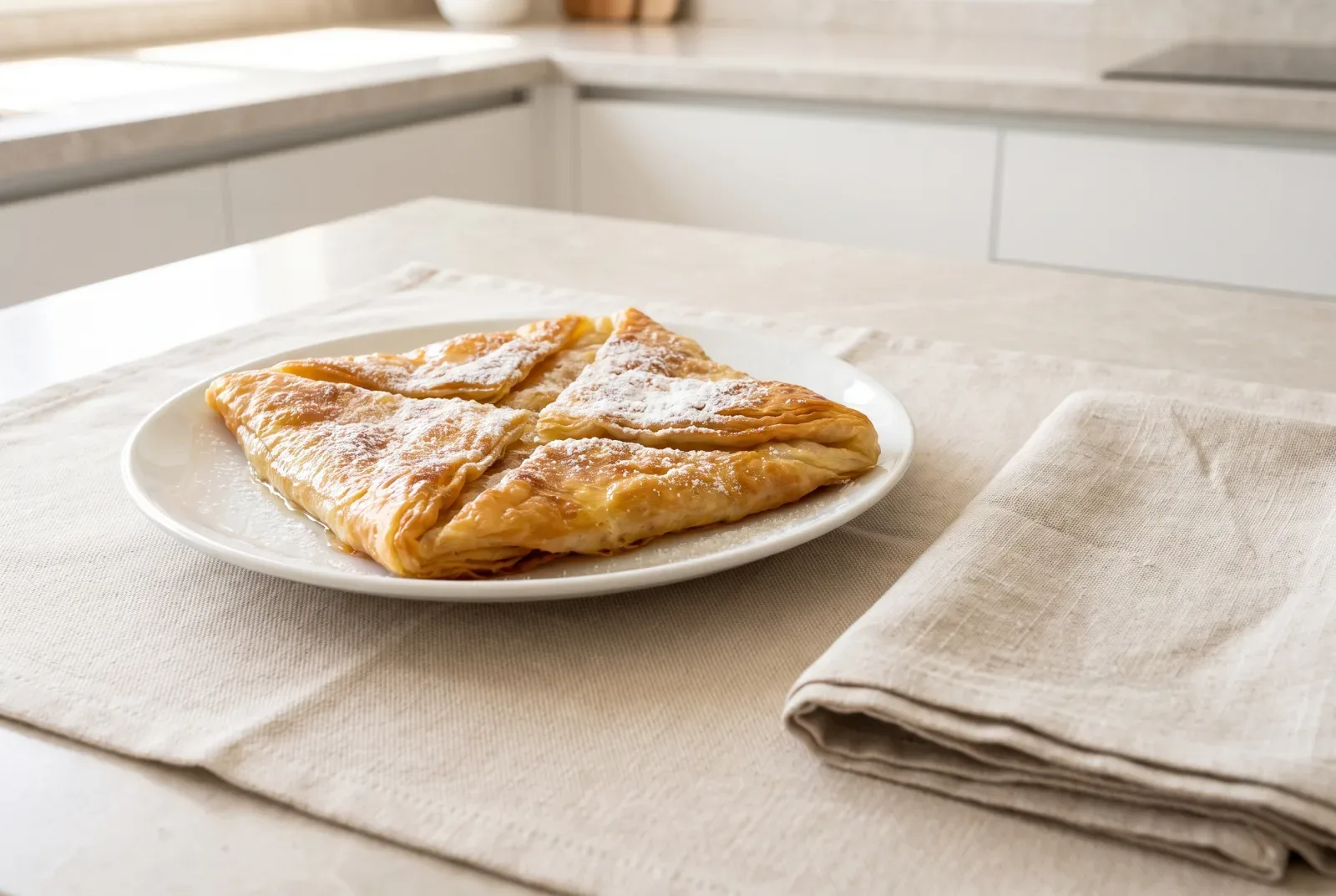 Kahi — Iraqi Layered Pastry with Kaymak and Date Molasses