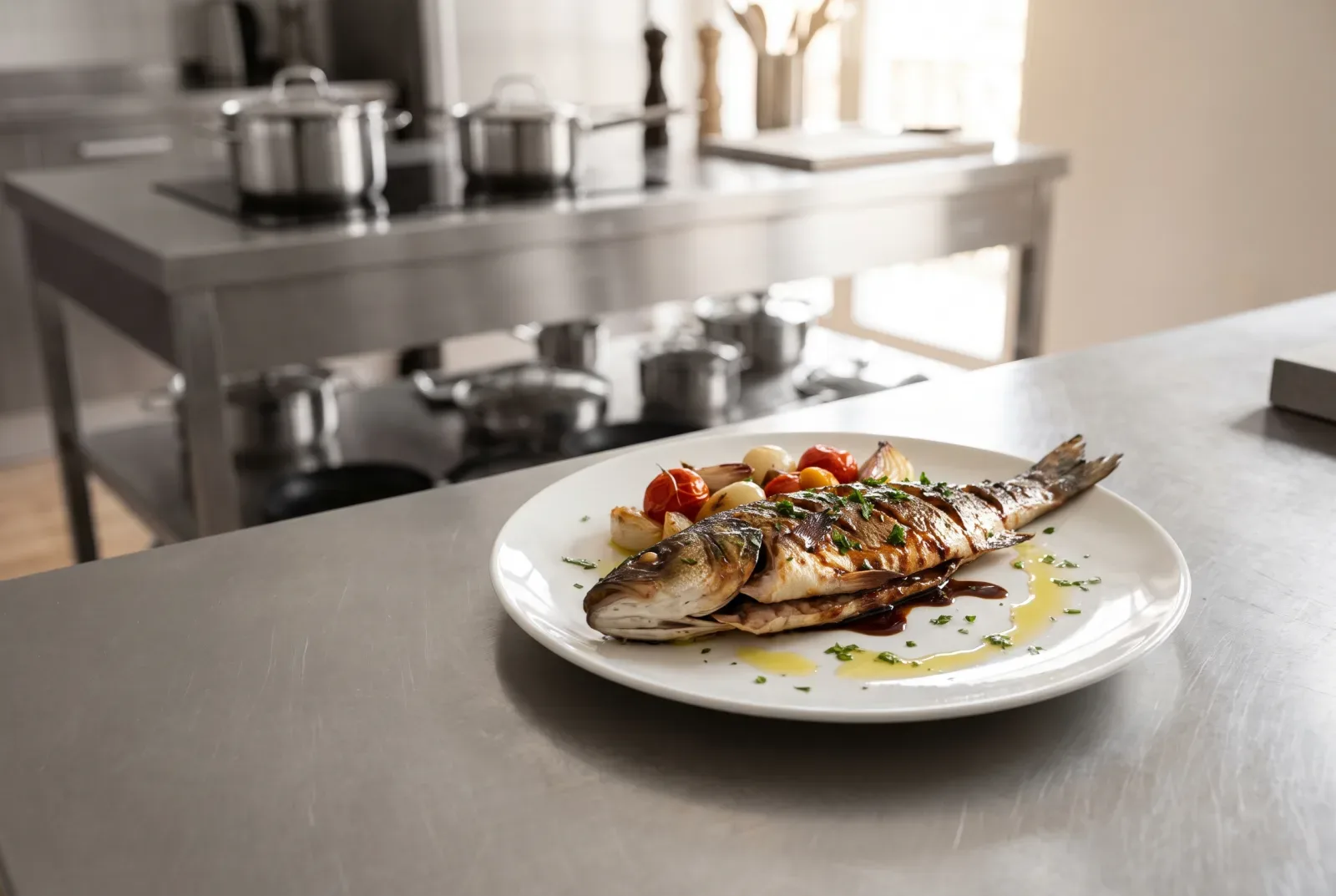 Iraqi-Style Pomegranate Molasses-Grilled Sea Bass | Charcoal-Grilled Keto Fish