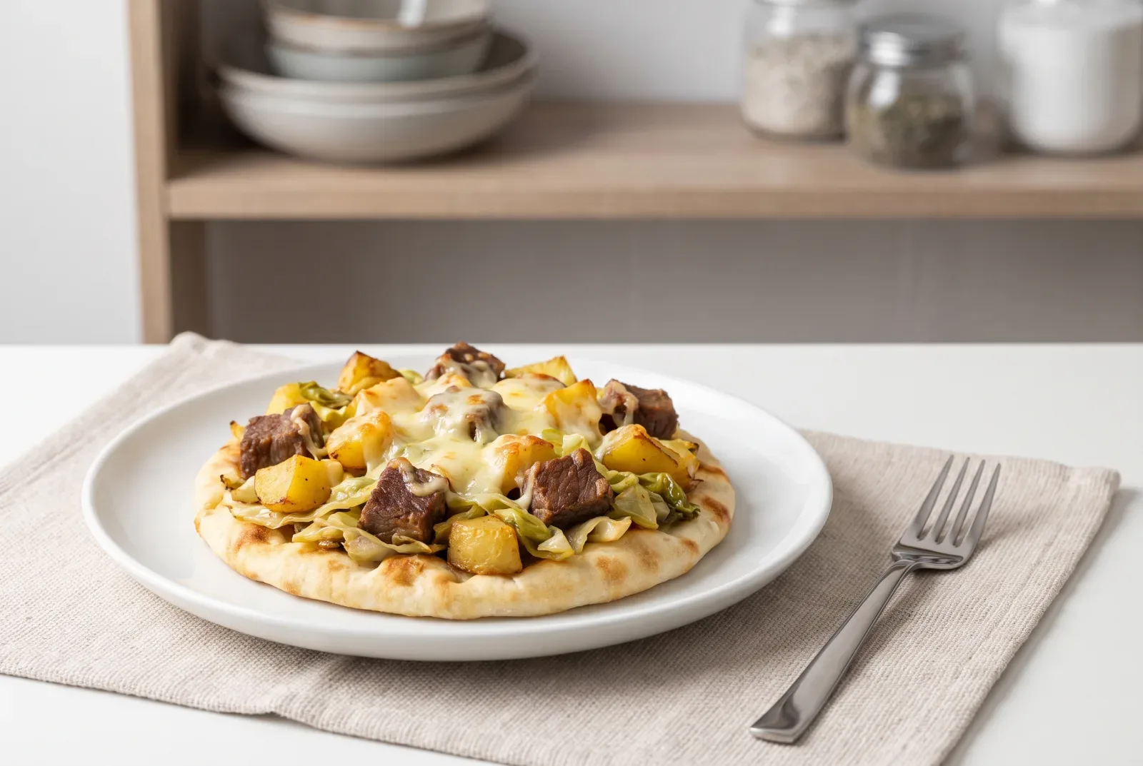 Irish Leftover Meat and Potato Flatbread