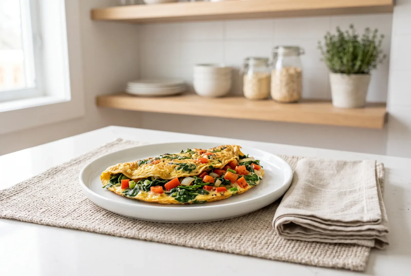 Jamaican Callaloo Omelet with Greens