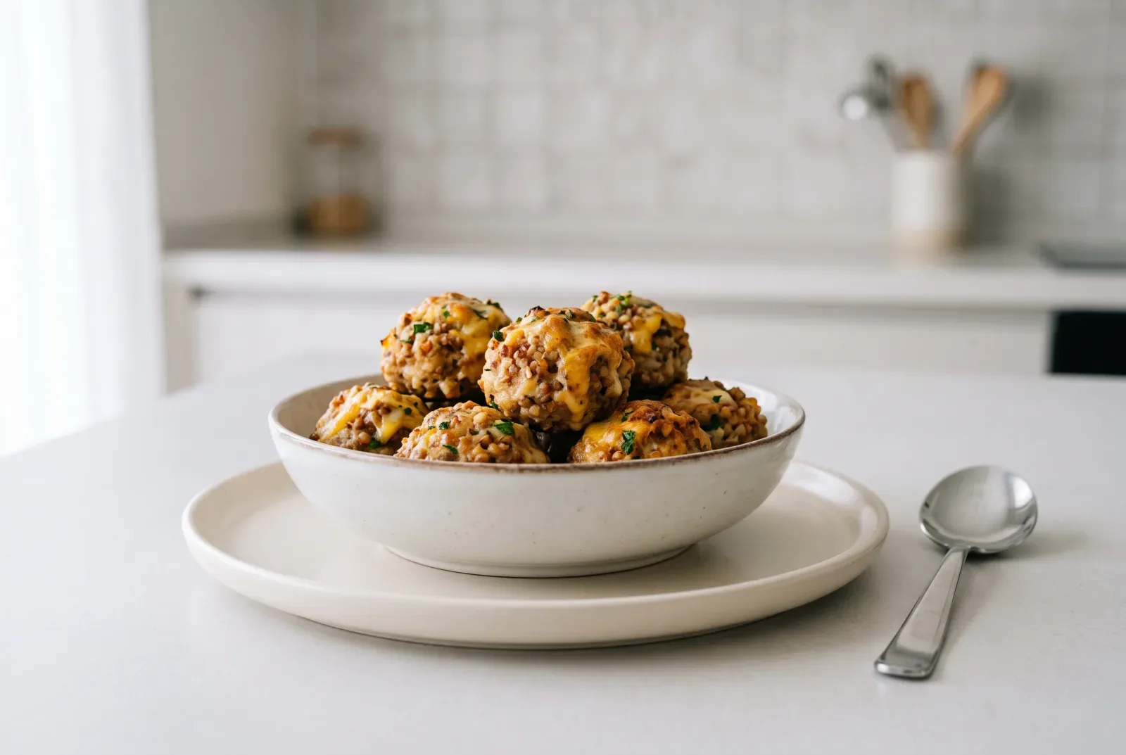 Ukrainian-Style Air Fryer Chicken and Buckwheat Bites with Kashar Cheese