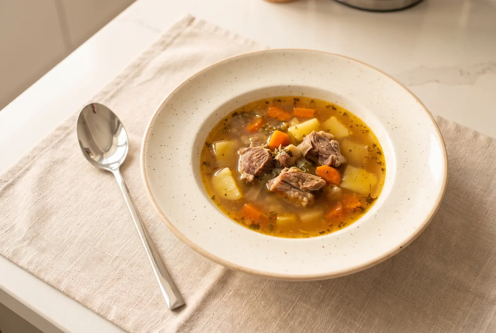 Kazakh Lamb and Vegetable Soup | Clear, Starch-Free Broth