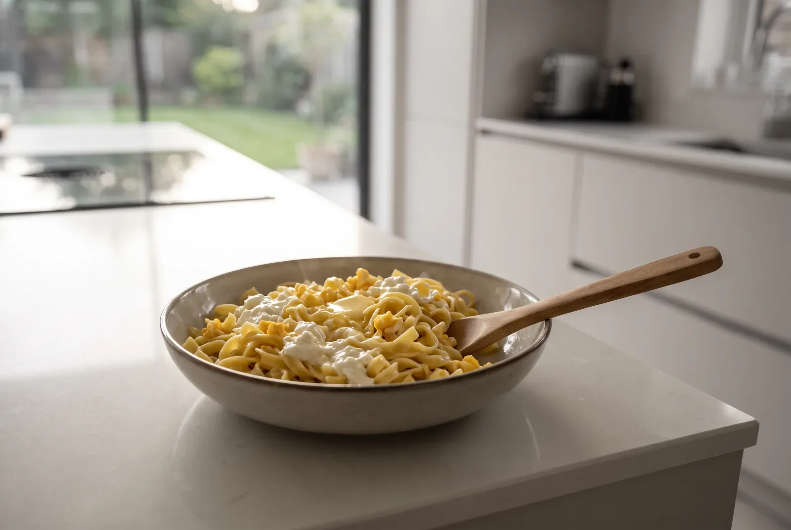 Lokshyna z Syrom — Ukrainian noodles with butter and curd cheese