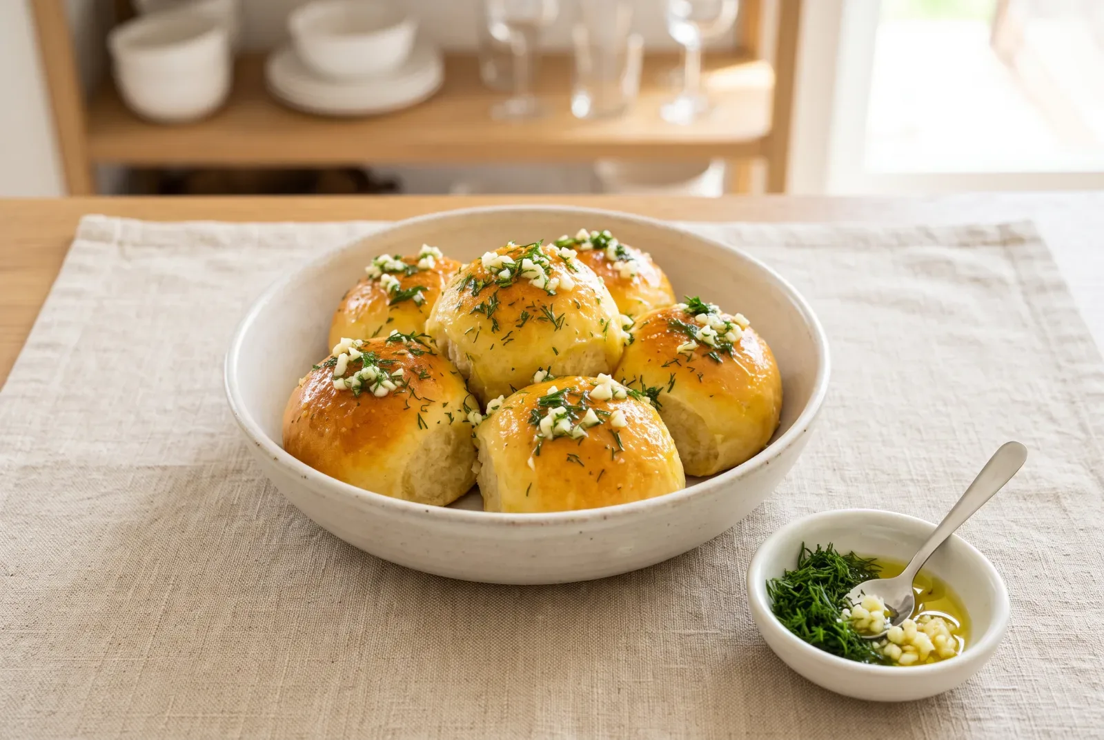 Pampushky | Ukrainian Garlic Butter Bread Rolls