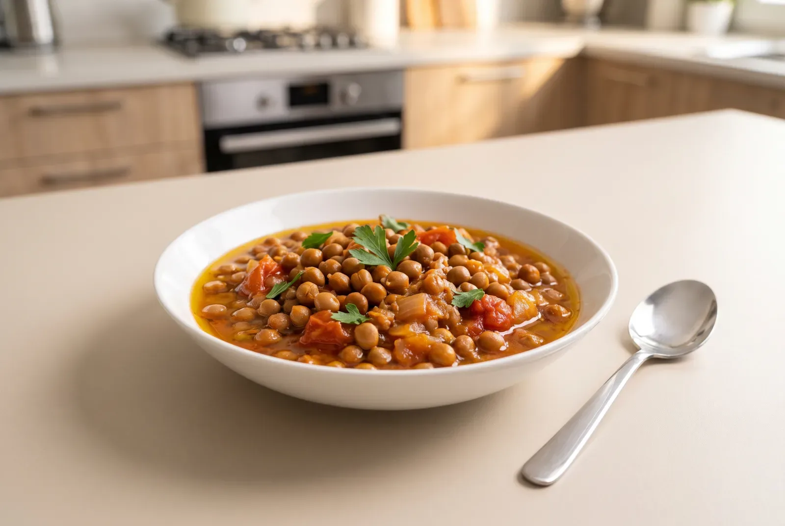 Jordanian Pressure-Cooked Dried Peas with Olive Oil