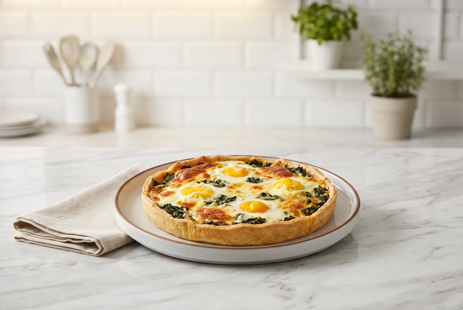 Spinach and Egg Tart | Whole-Wheat Crust Picnic Tart