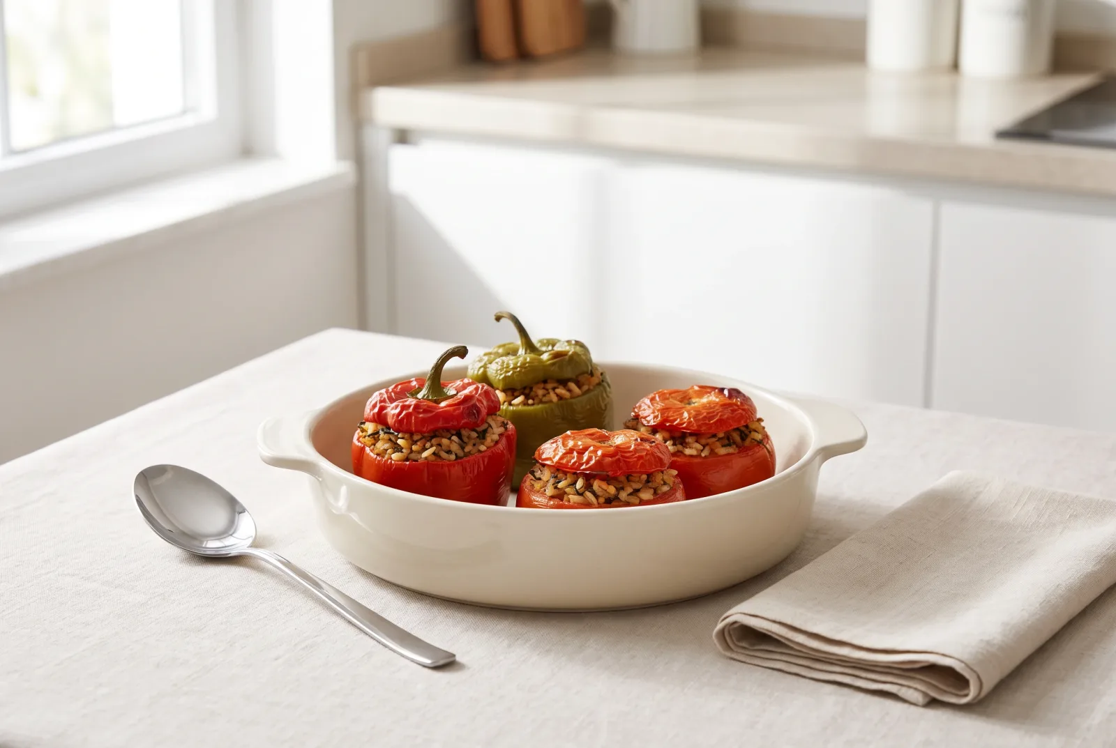 Greek-Style Stuffed Tomatoes and Peppers | Rice-Filled Gemista