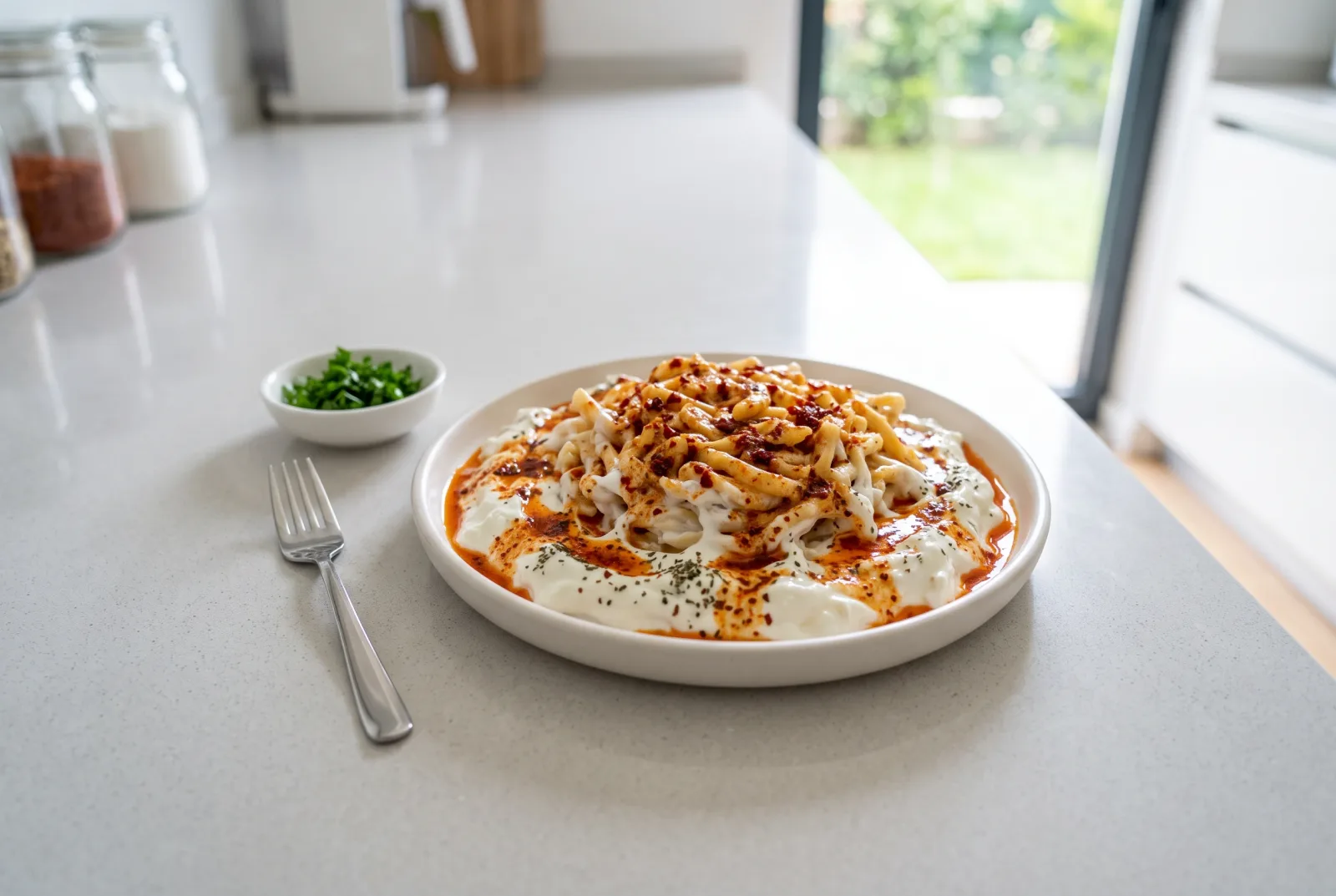 Spicy Yogurt Pasta | Brunch Pasta with Red Pepper Flake Yogurt Sauce