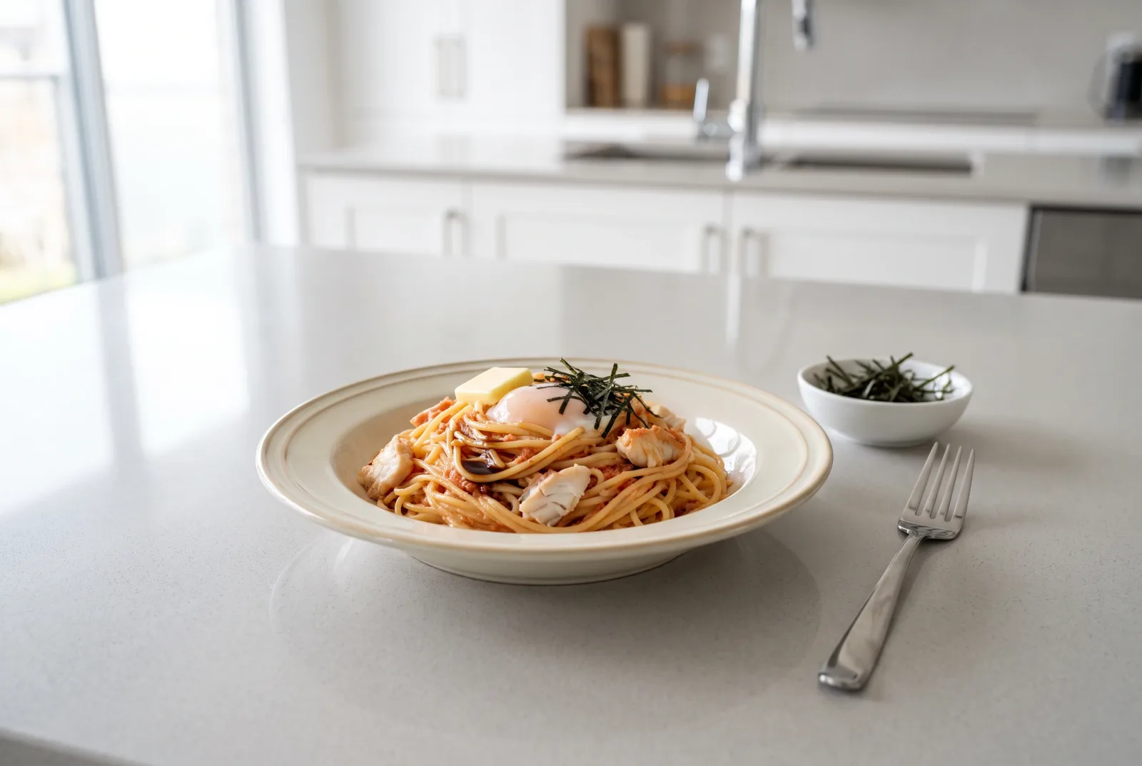 Spicy Mentaiko Pasta | Japanese-Style Buttered Fish Roe Spaghetti