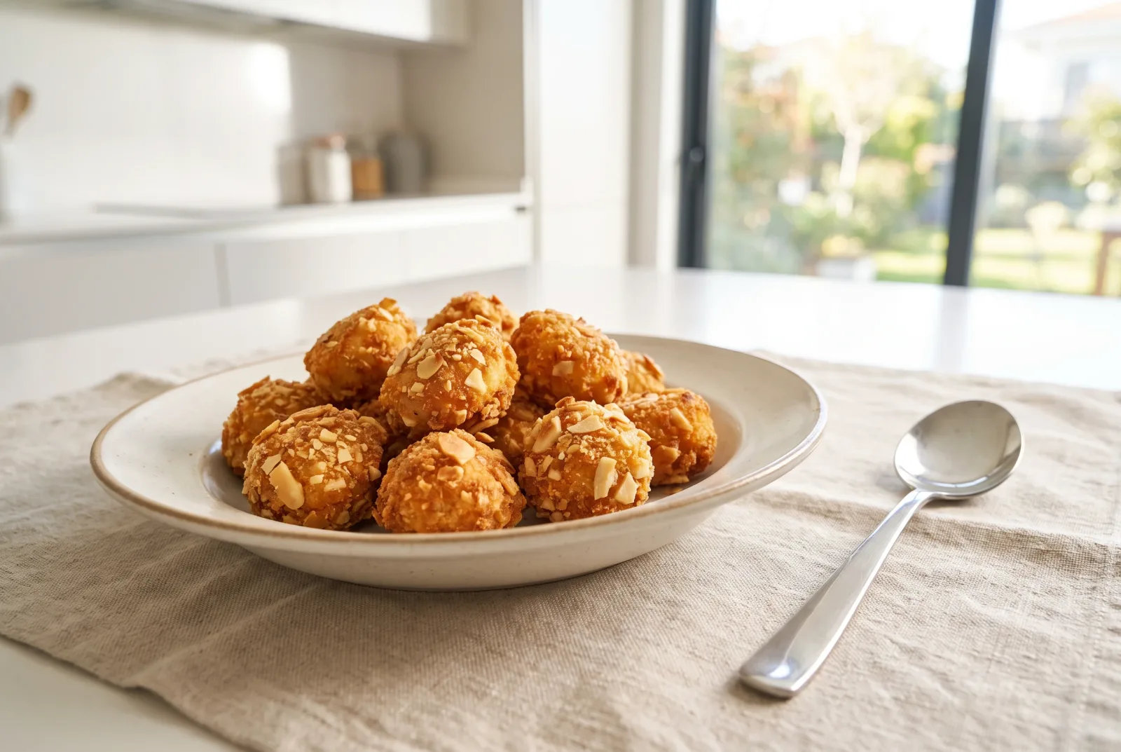 Almond Chicken Schnitzel Bites | Pan-Fried in Olive Oil