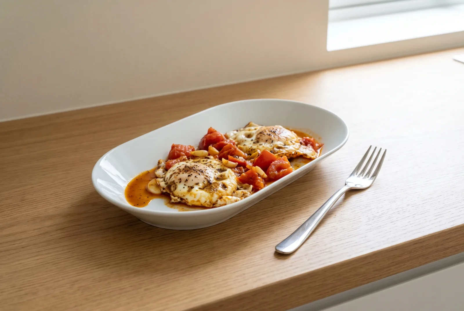 Bayd Mchermel | Moroccan Eggs in Tomato Sauce