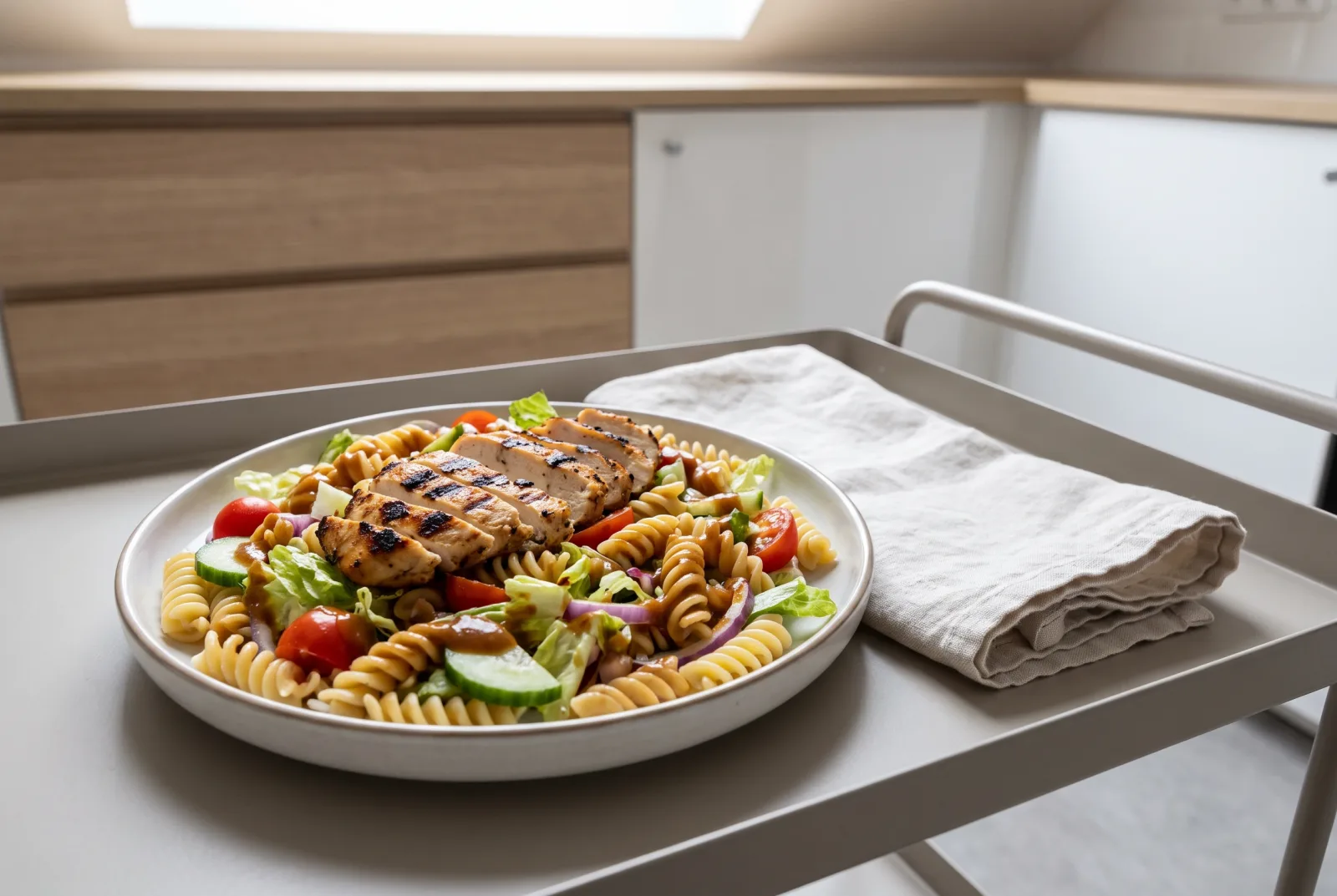 HP Sauce Grilled Chicken Pasta Salad | English-Style Malt Vinegar Pasta Salad