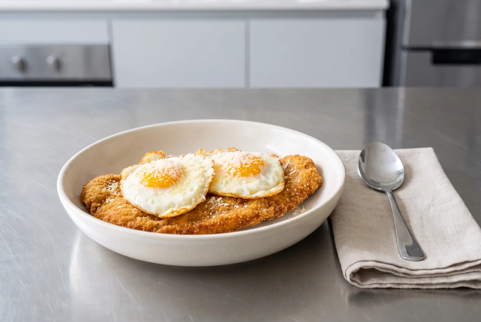 Milanesa a Caballo | Argentine-Style Spicy Chicken Schnitzel with Fried Egg