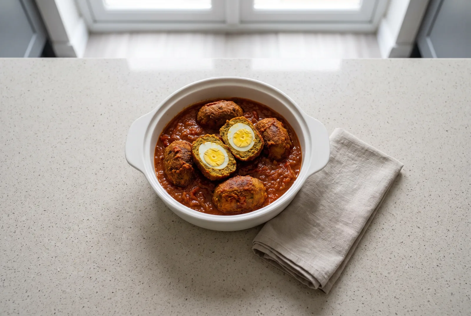 Nargisi Kofta | Indian-Style Creamy Meatballs Stuffed with Boiled Eggs