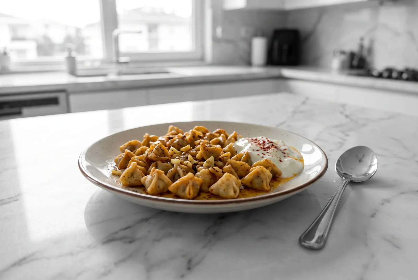 Skillet-Spiced Leftover Manti (Turkish Dumplings)