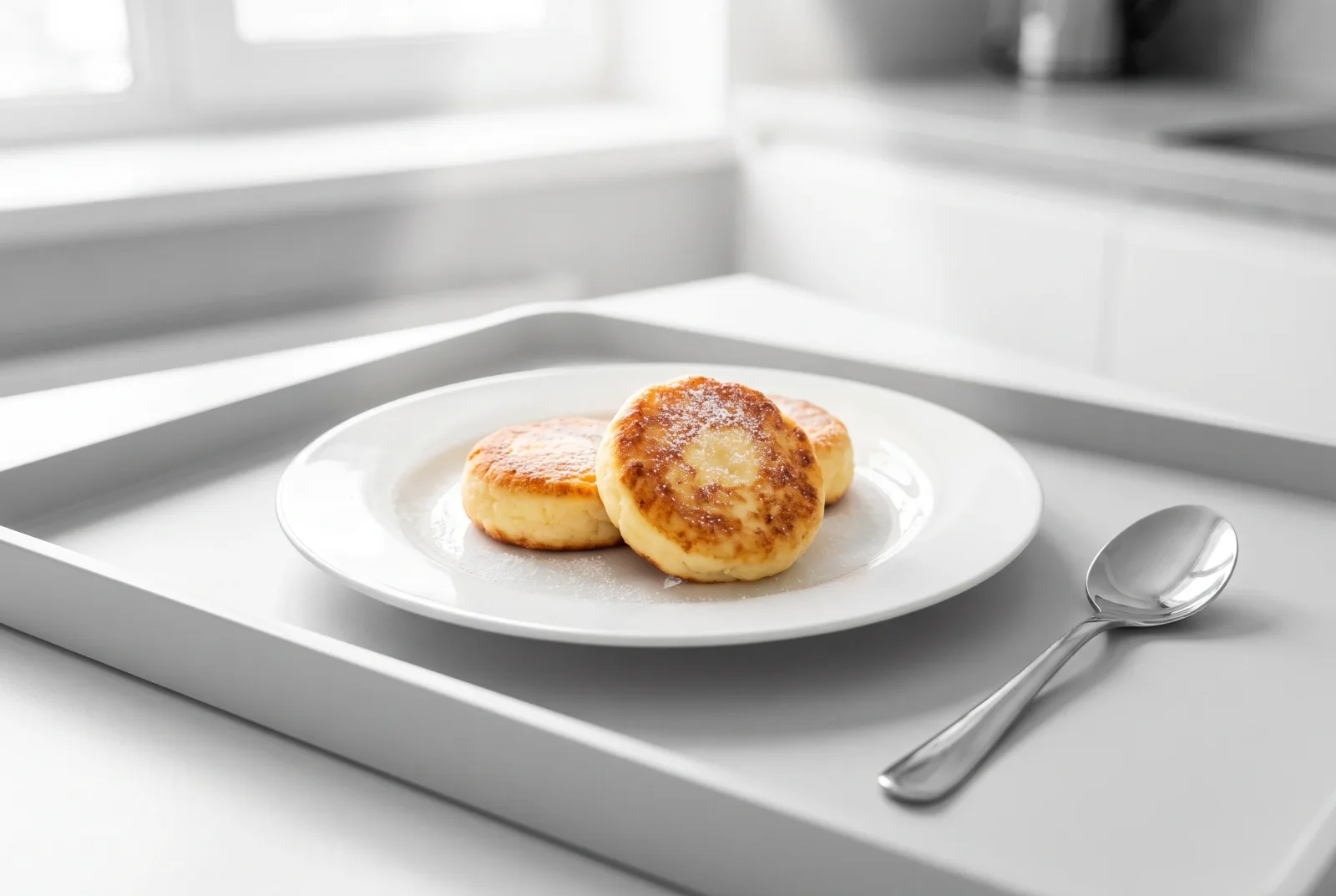 Air-fryer syrniki | Sugar-free Ukrainian cheese pancakes