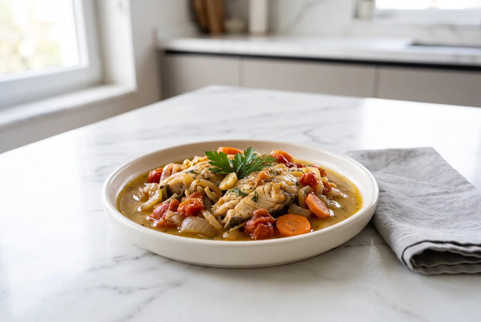 Balkan-Style Carp Plaki | Pressure-Cooked Fish with Olive Oil for Holiday Tables