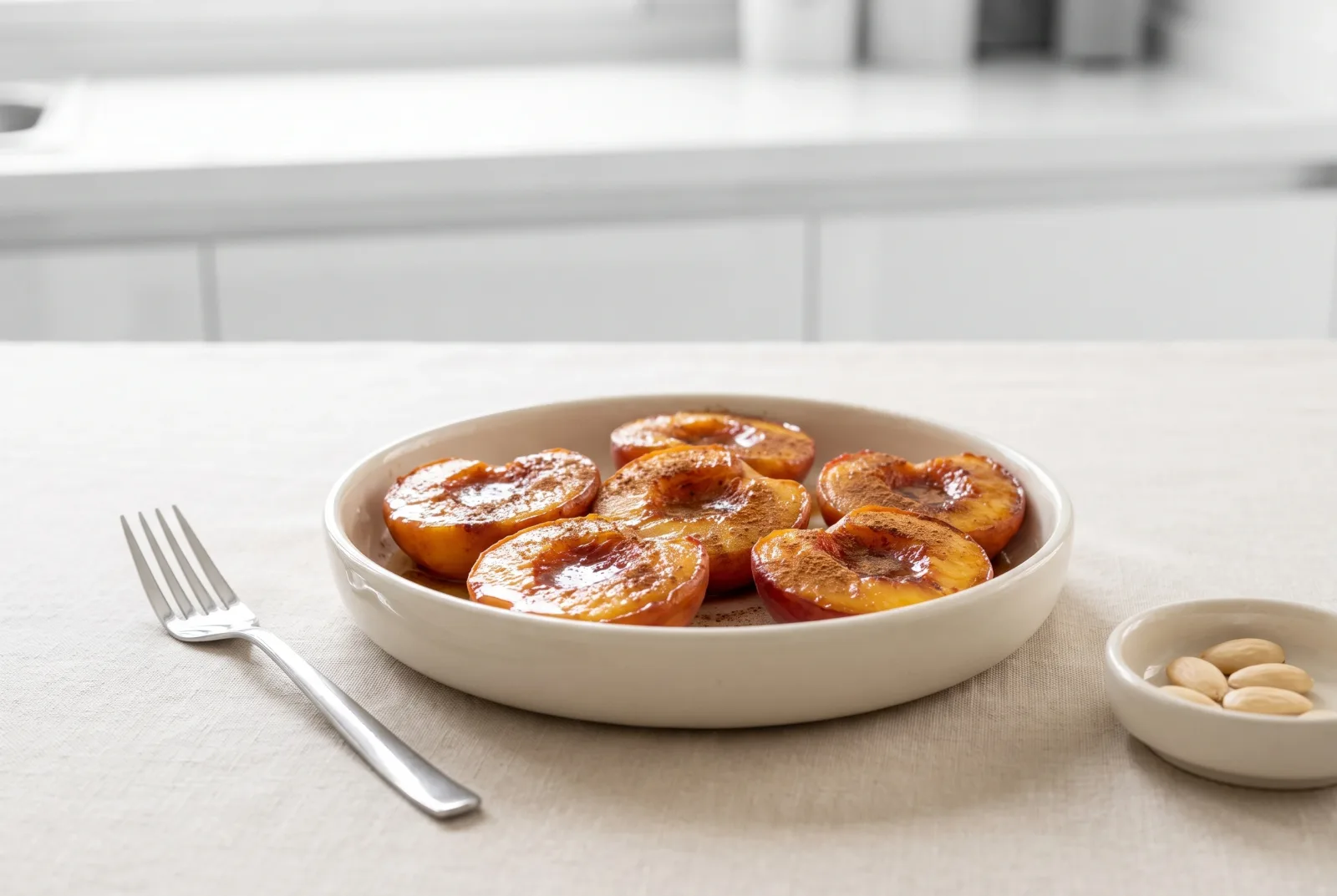 Spanish-Style Spiced Caramelized Peaches | Cinnamon and Clove Syrup