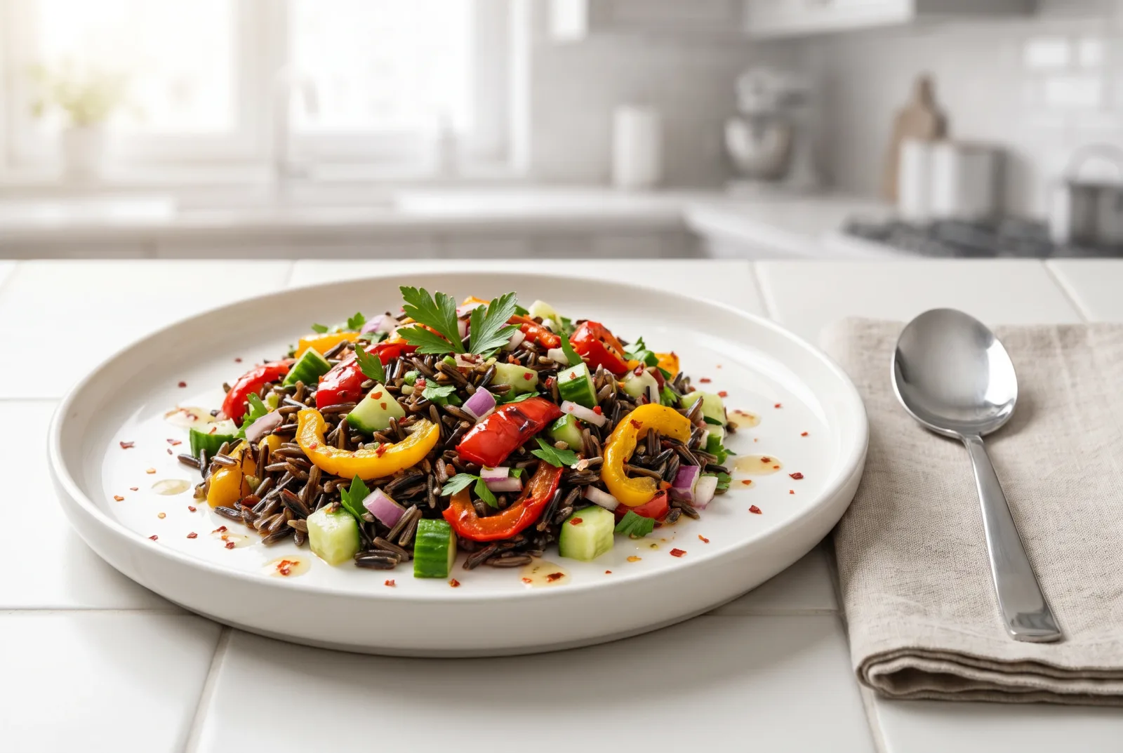 Canadian-Style Spicy Wild Rice Salad | Lemon and Spices