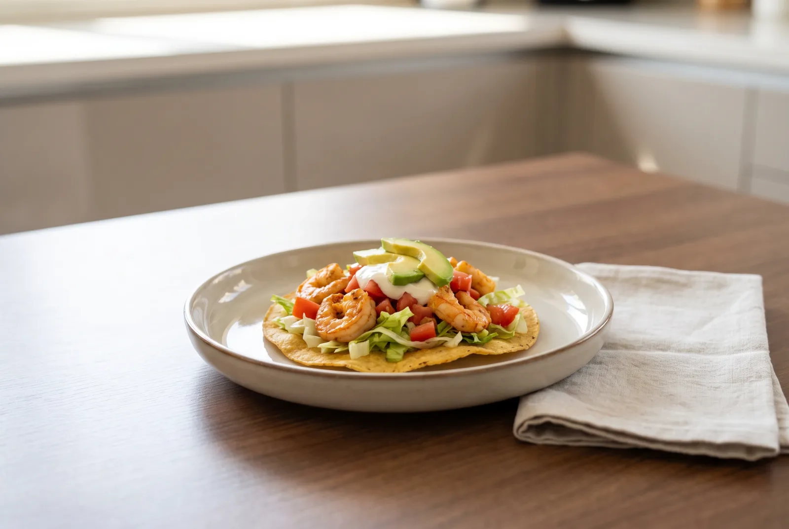 Mexican Shrimp Tostadas | Dairy-Free Appetizer with Avocado