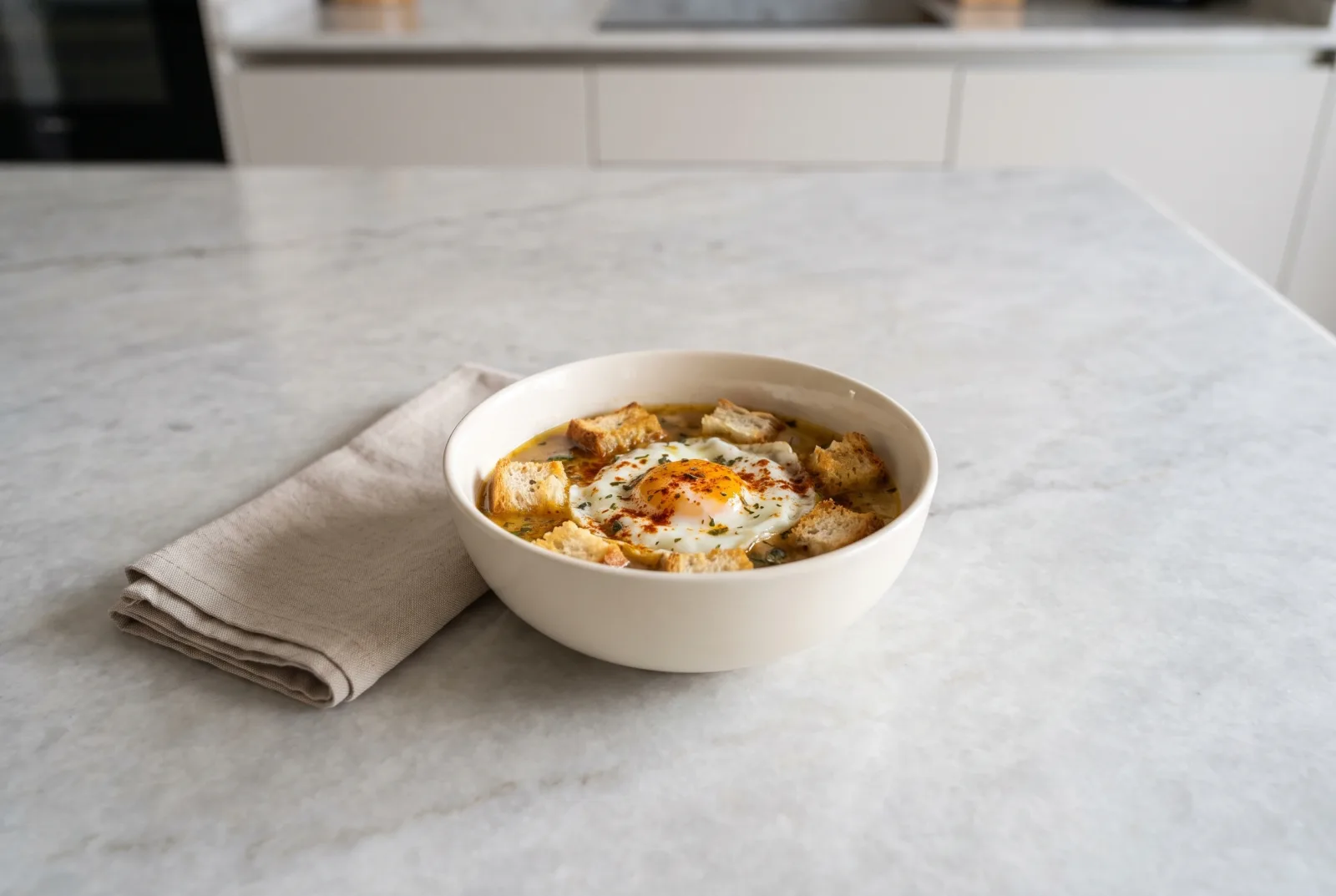 Castilian Garlic Soup | Bread Soup with Red Pepper Flakes