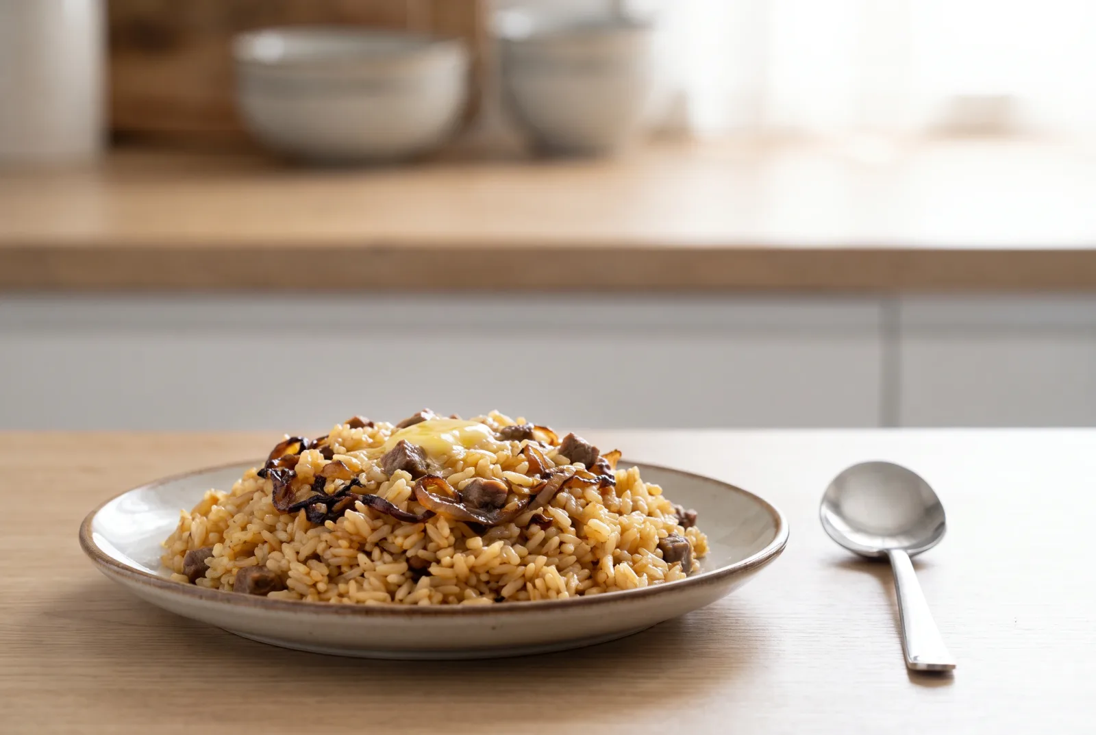 Kazakh-Style Onion Pilaf | Quick Garlic Butter Rice