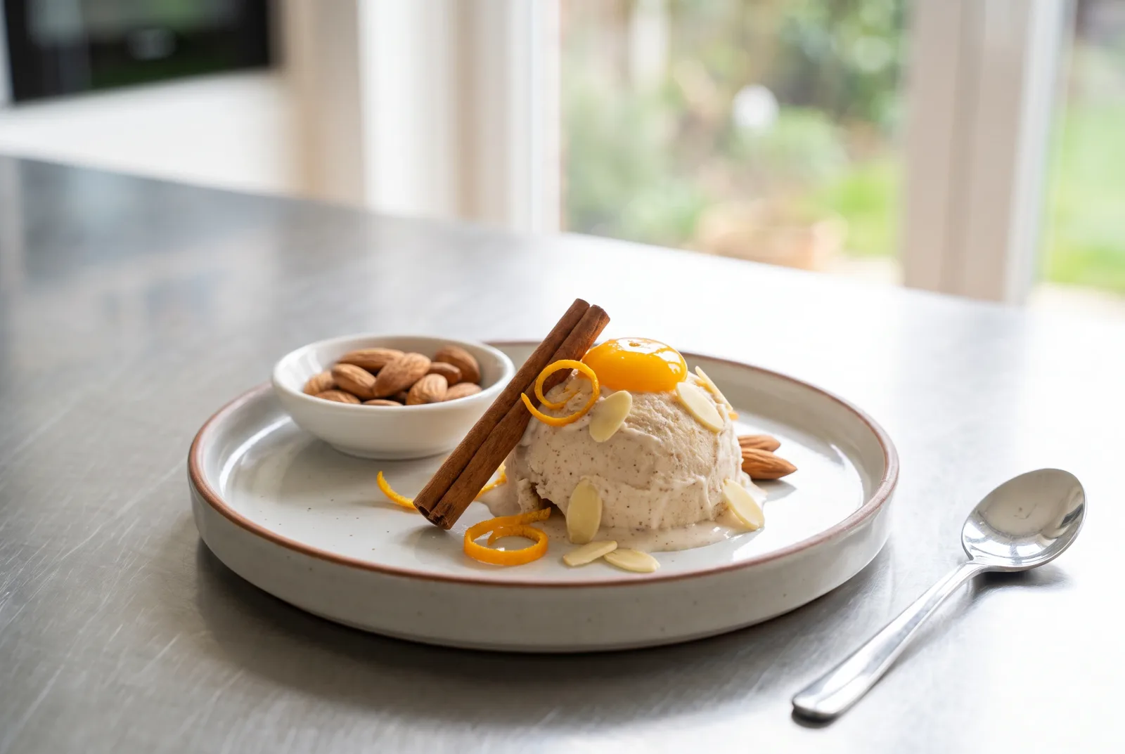 Cinnamon Almond Milk Ice Cream | Tunisian-Style Orange Blossom Flavor