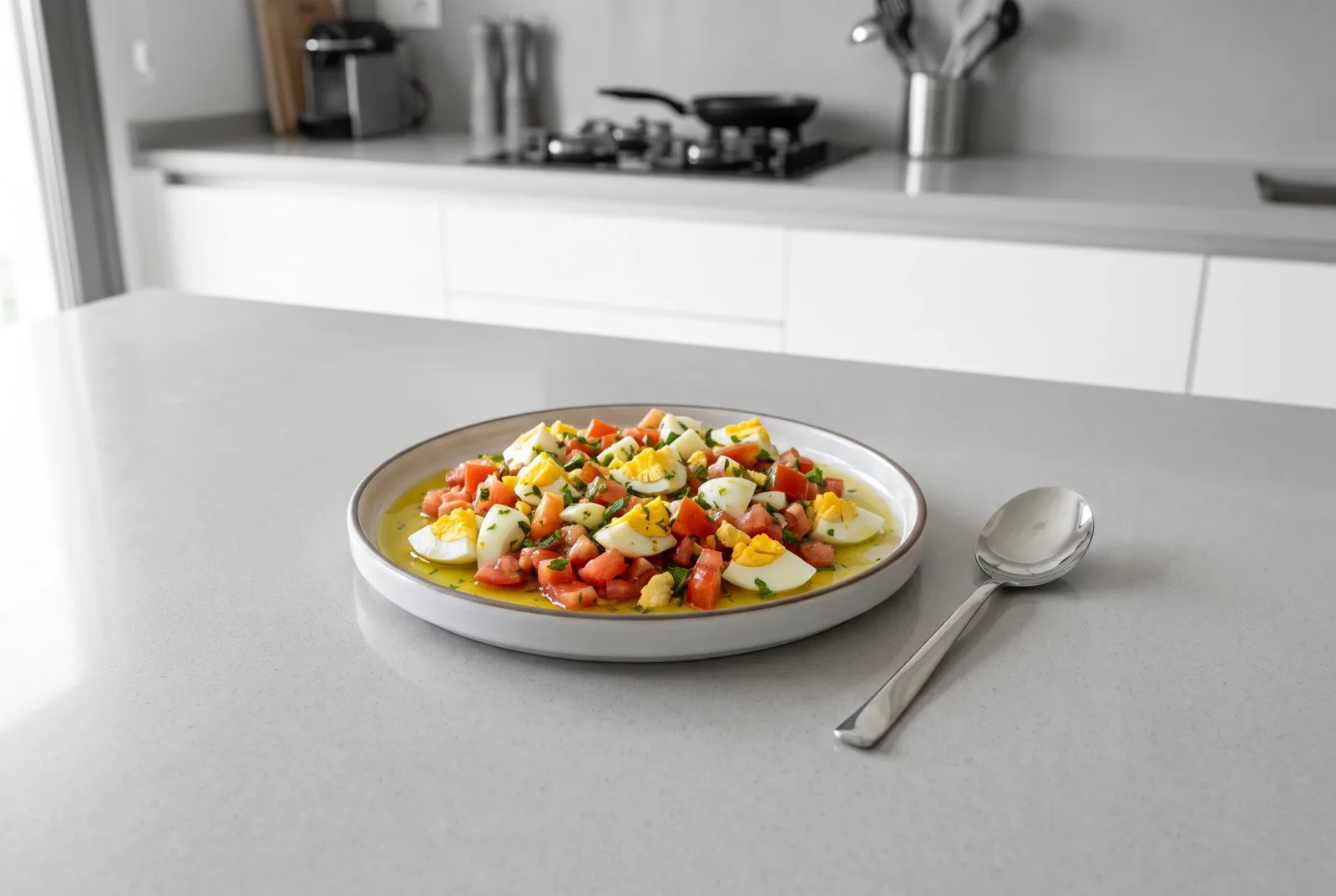 Greek-Style Tomato and Egg Salad | Chilled Olive Oil Meze