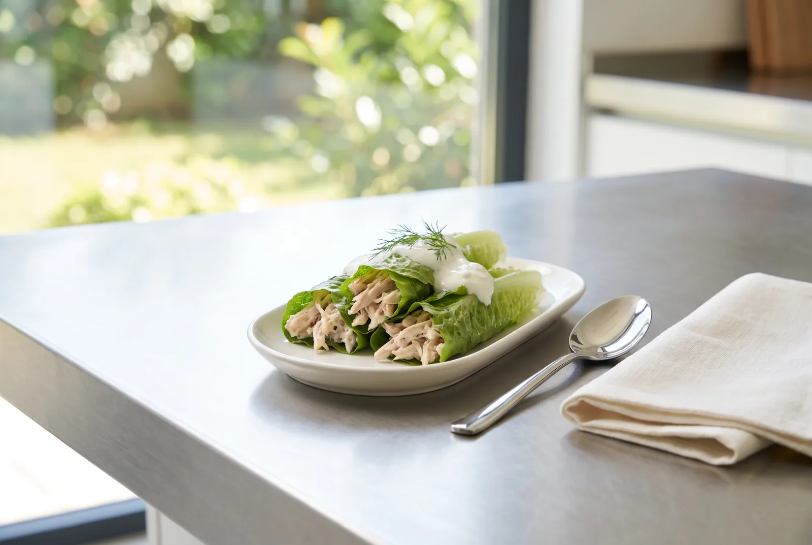 Greek Chicken Salad Lettuce Wraps | A Low-Carb Appetizer for Leftover Chicken