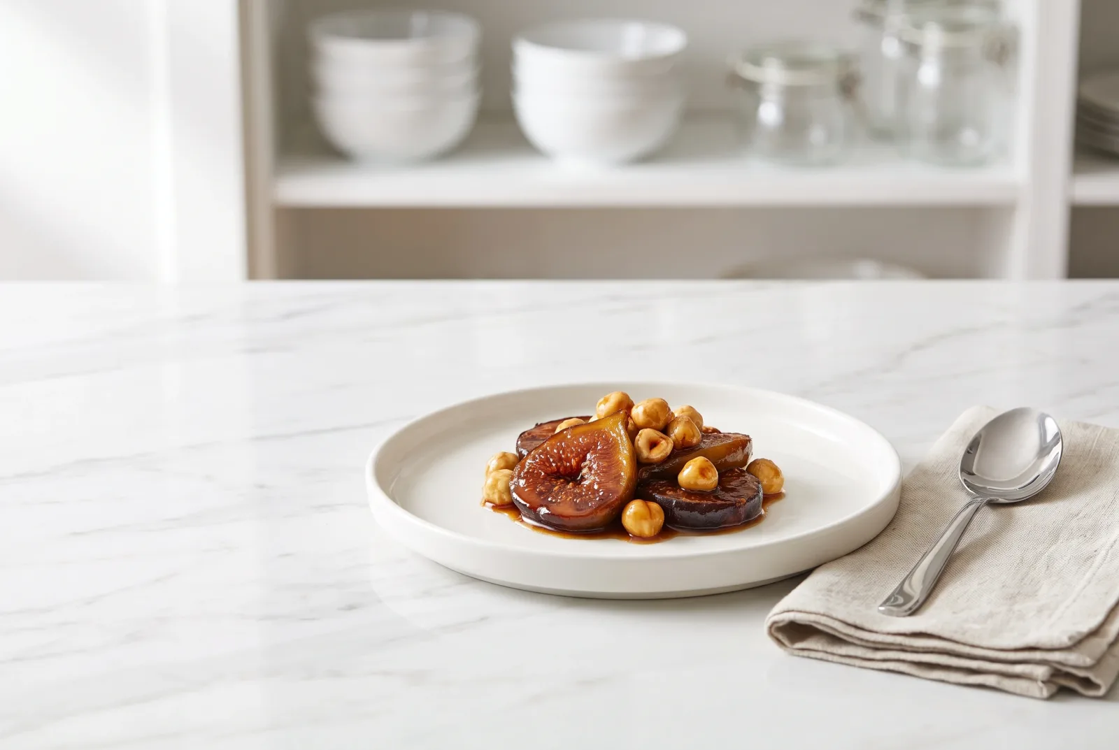 Caramelized Figs | Layered Caramel Dessert with Hazelnut Butter