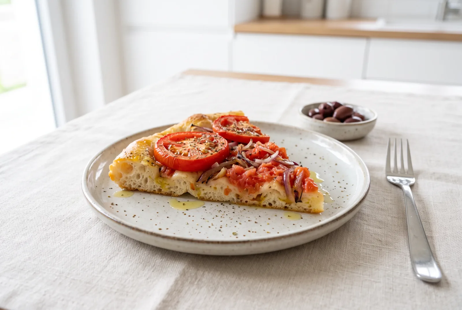 Ladenia | Greek Island Flatbread with Tomato and Olive Oil