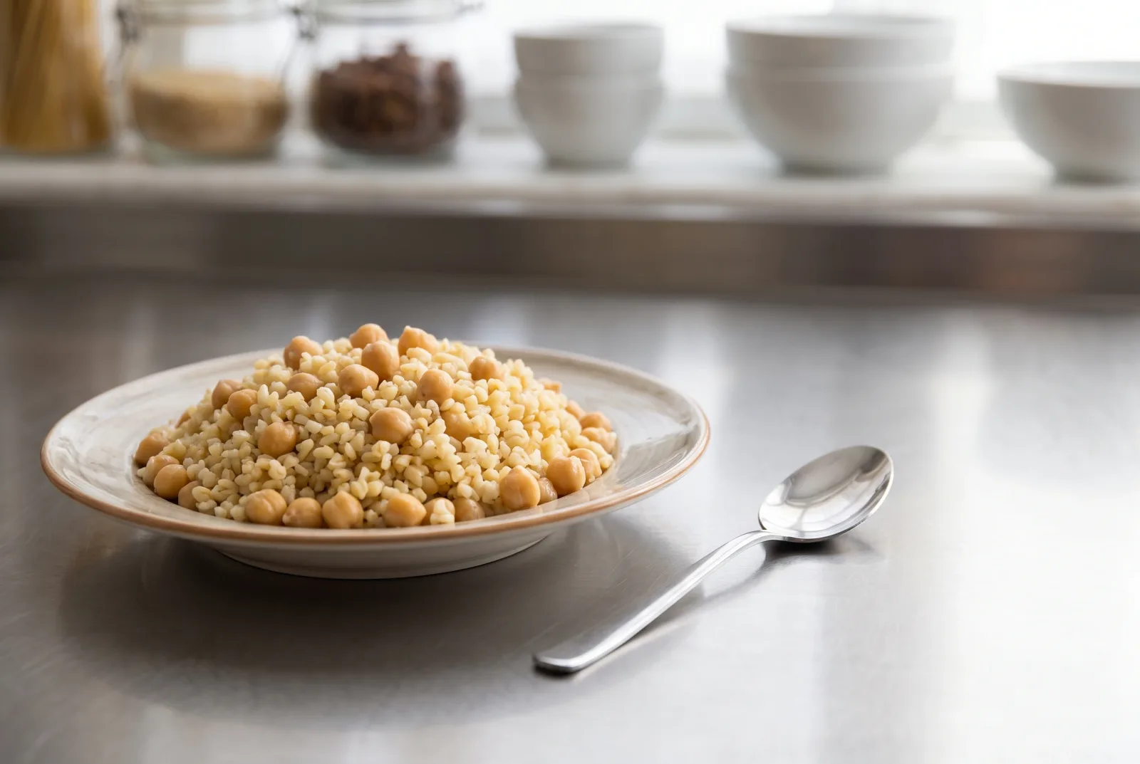 Nohutlu Bulgur Pilavı — Diabetes-friendly pressure-cooker bulgur and chickpea breakfast pilaf